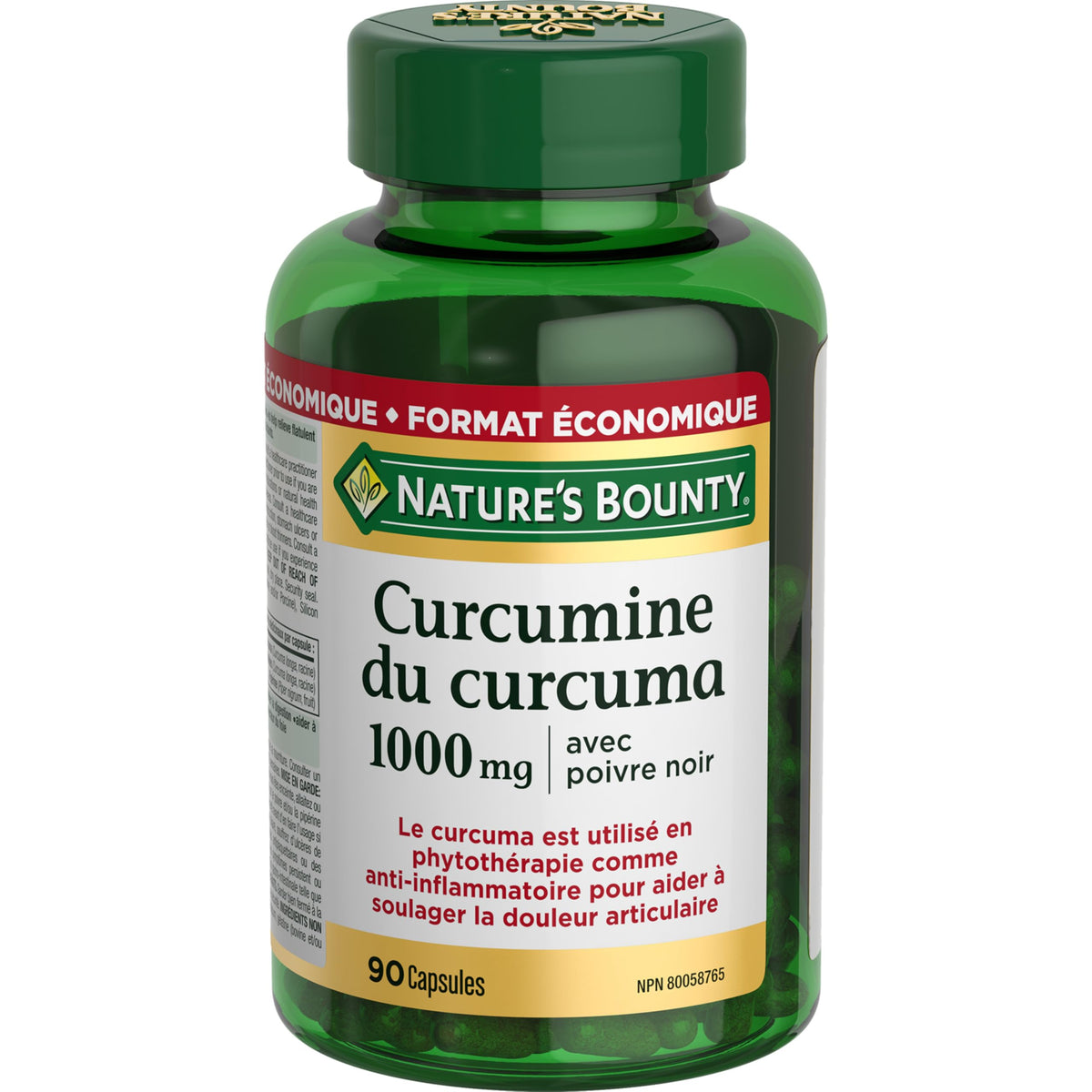 NATURE'S BOUNTY Turmeric Curcumin Plus Black Pepper, 1000 mg, Anti-inflammatory, Capsules, 108.9 g 🍁 All In One Marketplace Canada