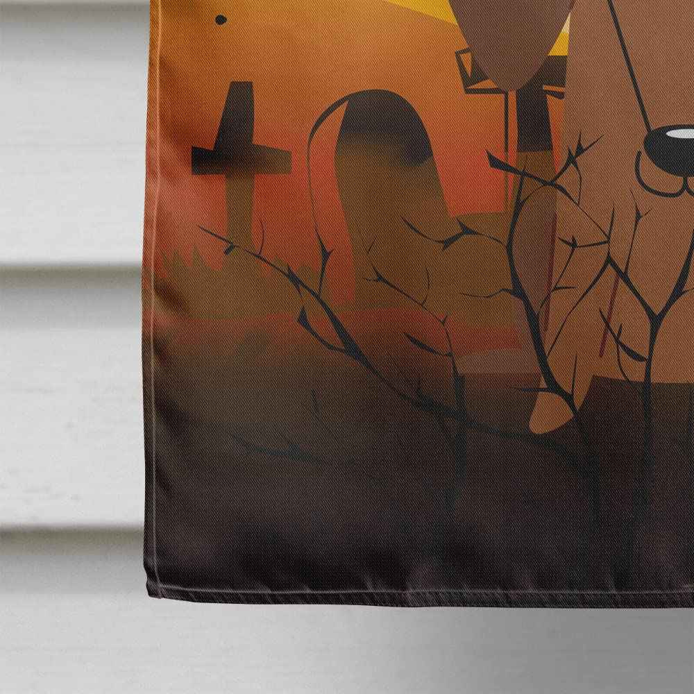 Caroline's Treasures BB4396CHF Halloween Dachshund Red Brown Canvas House Size Flag, Large, Multicolor