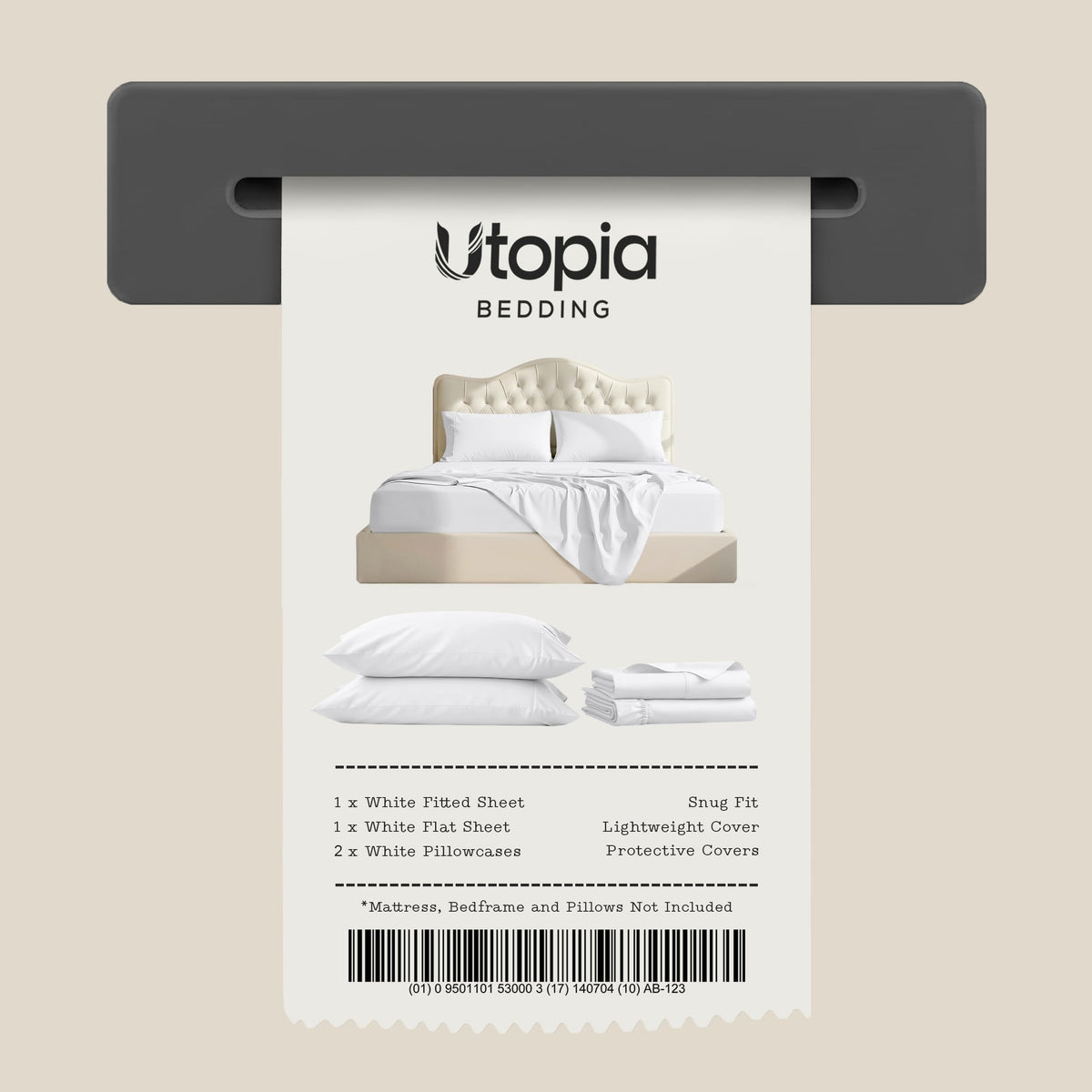 Utopia Bedding King Bed Sheets - 4 Piece King Size Cooling Sheet Set - Hotel Luxury Soft Breathable Microfiber, Oeko-TEX, Deep Pocket Easy Fit & Care, Fade & Wrinkle Resistant, White 🍁 All In One Marketplace Canada