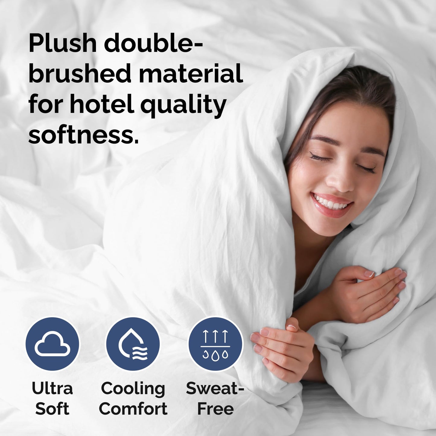 White Duvet Cover Queen Size - Extra Soft Queen Size Duvet Cover - Lightweight, Comfy, Cozy & Breathable - Easy Care & Fade Free with Zipper Closures & Ties - 90" x 90" Inches - Comforter Not Included 🍁 All In One Marketplace Canada