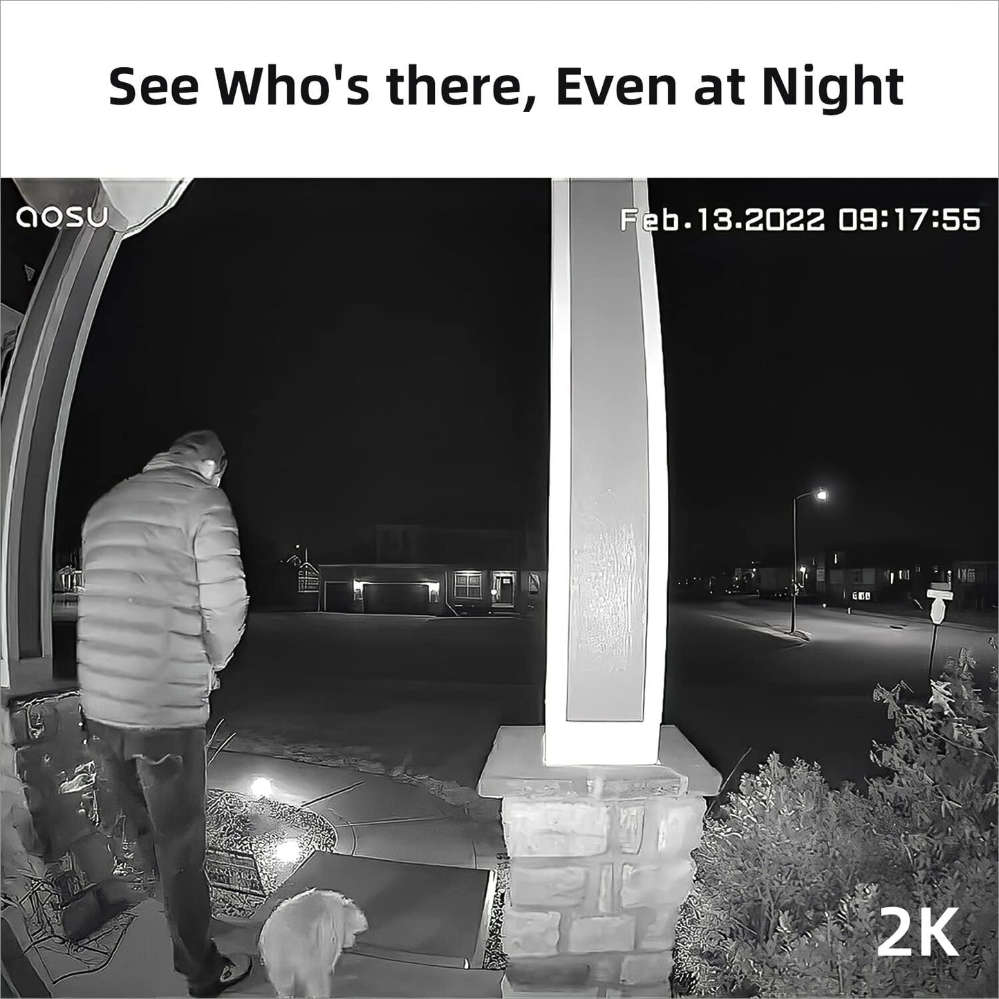 AOSU Doorbell Camera Wireless Outdoor, Battery-Powered Video Doorbell with Chime, 2K Resolution, Save Locally or to The Cloud, 2.4GHz WiFi, 180-Day Battery Life, Work with Alexa & Google Assistant 🍁 All In One Marketplace Canada