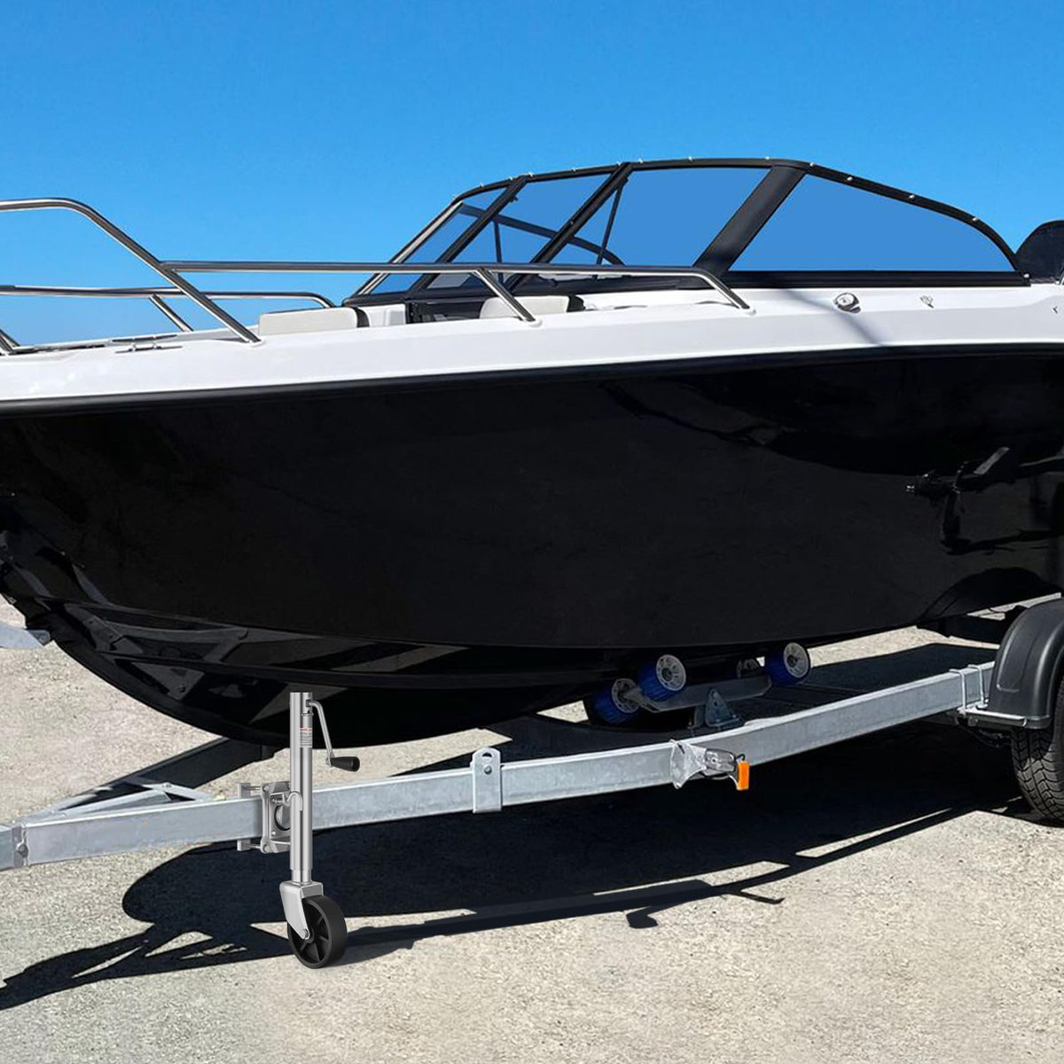 VEVOR Trailer Jack with Wheel, 1000 lbs Load Capacity, Heavy Duty Swivel Boat Trailer Jack with PP Single Wheel & Ergonomic Handle, 10-inch Lift, Fit for RVs, Boats, Horse Trailers, Utility Trailers 🍁 All In One Marketplace Canada