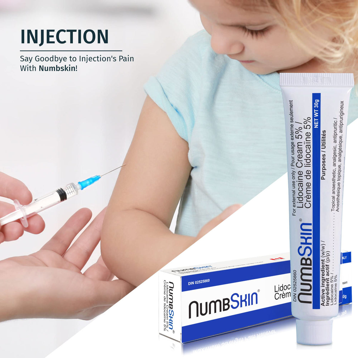 Numbskin Tattoo Numbing Cream | 5% Lidocaine Topical Anesthetic Cream | Maximum Strength Fastest Acting Pain Relieving Cream with Vitamin E, 30g (1 Tube) 🍁 All In One Marketplace Canada