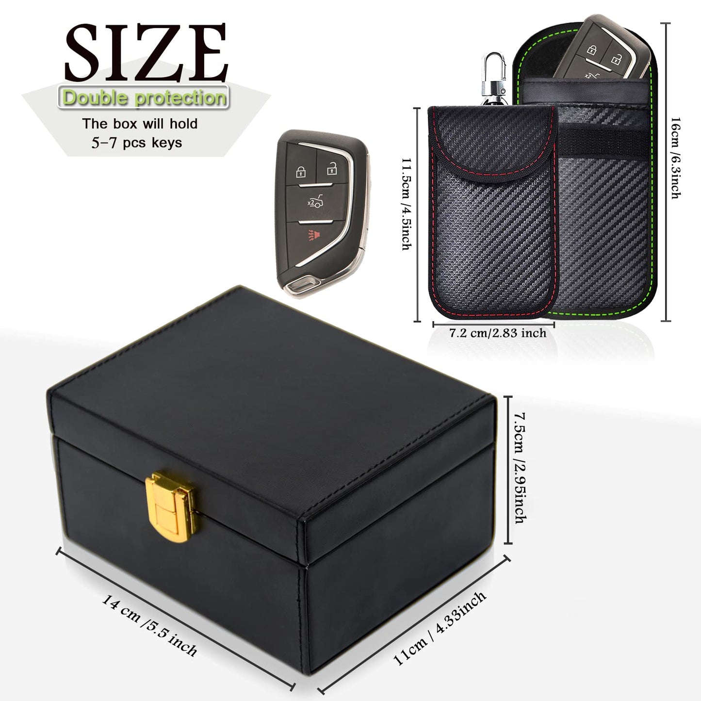 Faraday Box for Car Keys & 2 Pack Faraday Bag for Key Fob Protector, RFID Key Box Faraday Pouch Cage Car Key Signal Blocking Box Anti Theft Car Key Box Signal Blocker 🍁 All In One Marketplace Canada