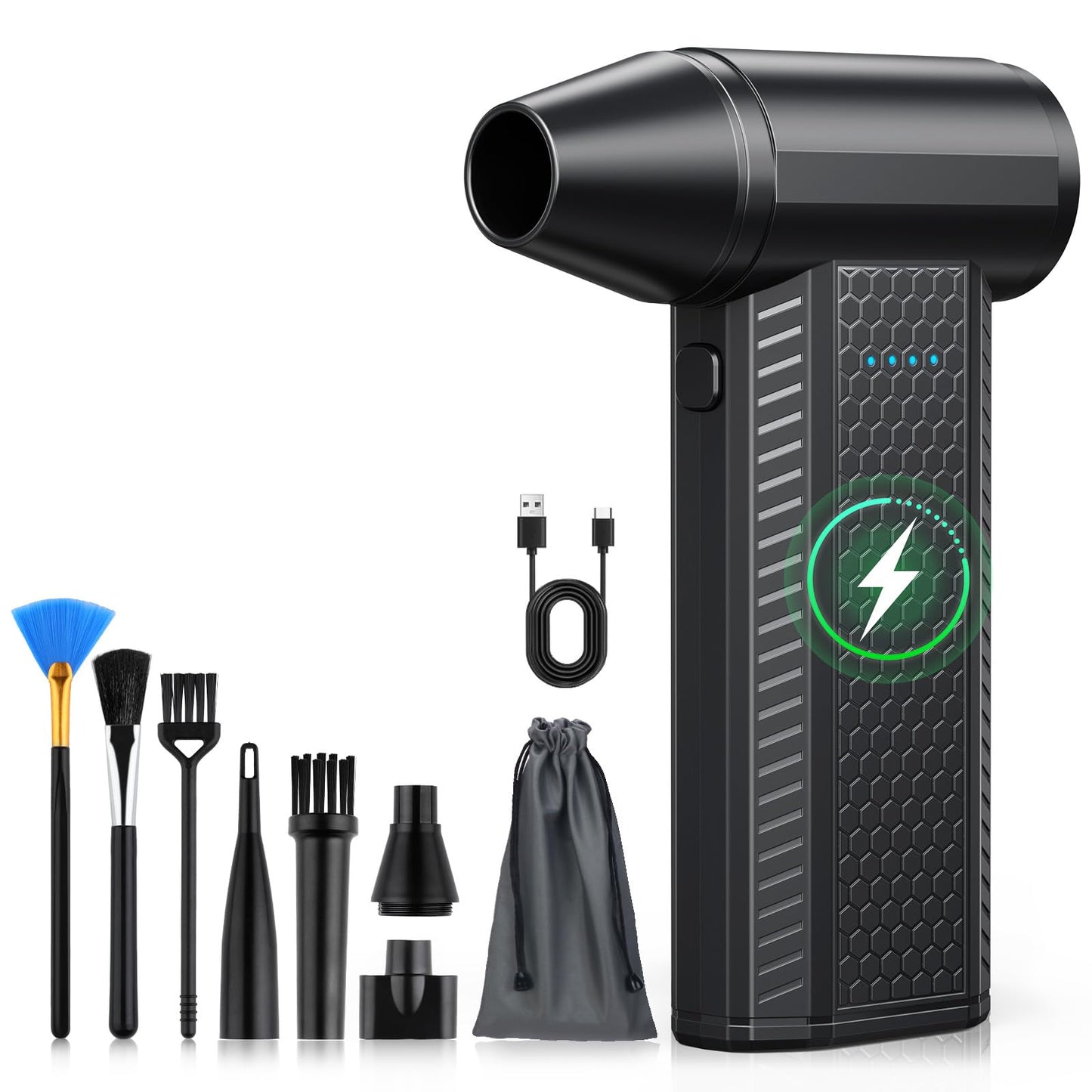 Compressed Air Duster kit-Blower-pc Duster Electric-130000RPM- Replace Compressed air can-Keyboard Clean-car Mini Snow Blowers-Car Dryer air Blower-Jet Fan-No air Canned dusters for Cleaning 🍁 All In One Marketplace Canada