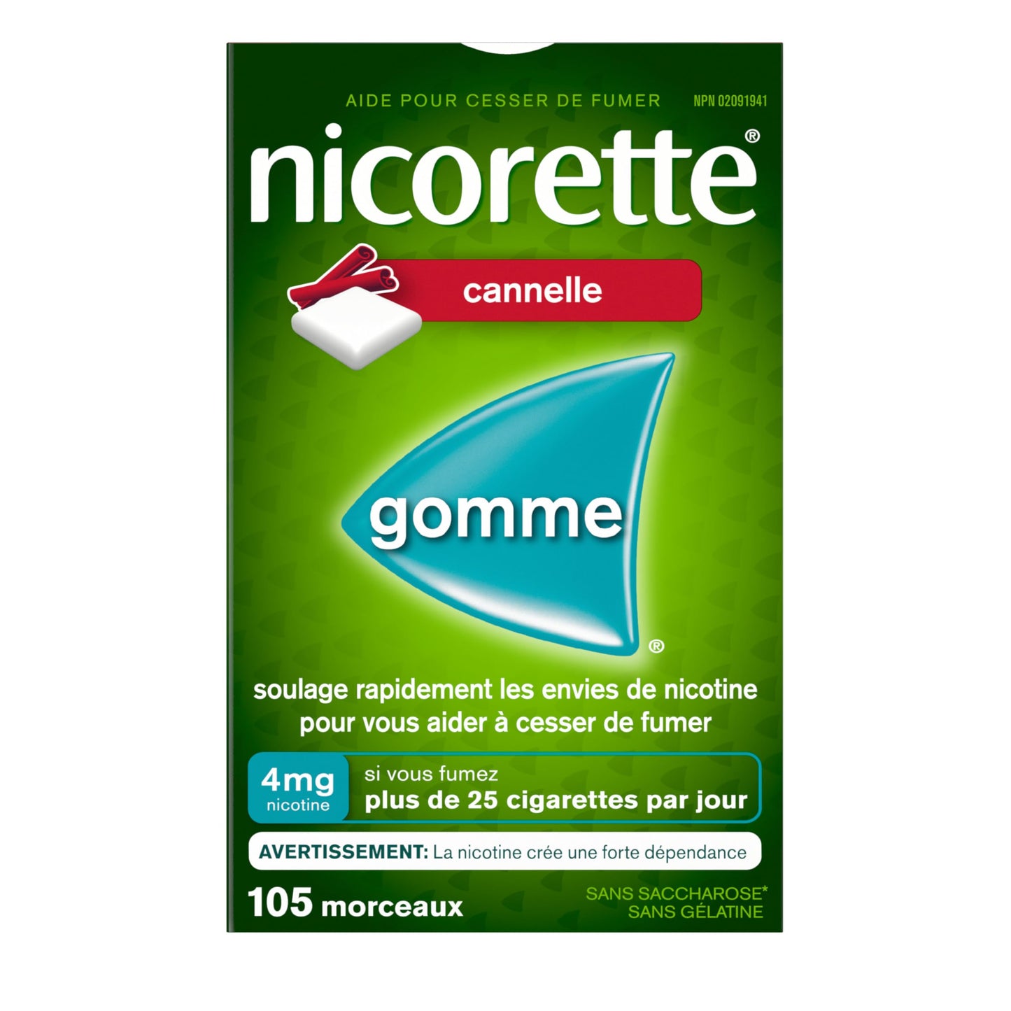 Nicorette 4mg Nicotine Gum, Cinnamon – Quit Smoking Aid with Fast Craving & Withdrawal Relief, Nicotine Replacement Therapy (NRT), 105 Pieces 🍁 All In One Marketplace Canada