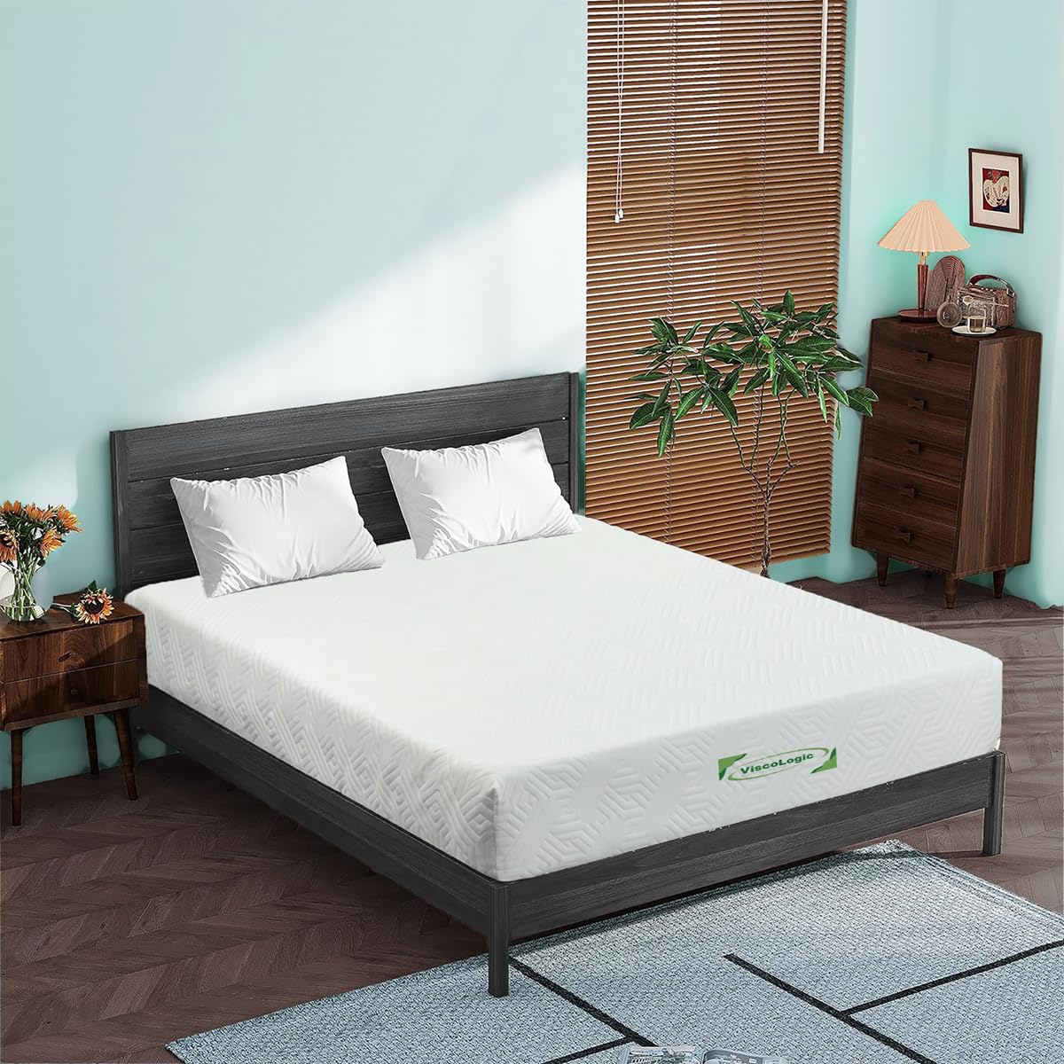 ViscoLogic Made in Canada 6 Inch Twin Mattress, Cool Gel Infused Foam, Medium Firm Support & Pressure Relief, Mattress in a Box, CertiPUR-US®, Twin Size 🍁 All In One Marketplace Canada
