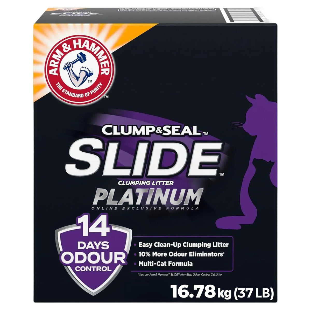 ARM & HAMMER Platinum Clumping Cat Litter, 2x Longer odour Control, Multi-Cat Clay, Ultimate 14-Day Freshness, Extra Oduor Eliminators, Effortless Clean, Dust-Free, Heavy-Duty Clumping, 16.78 kg 🍁 All In One Marketplace Canada
