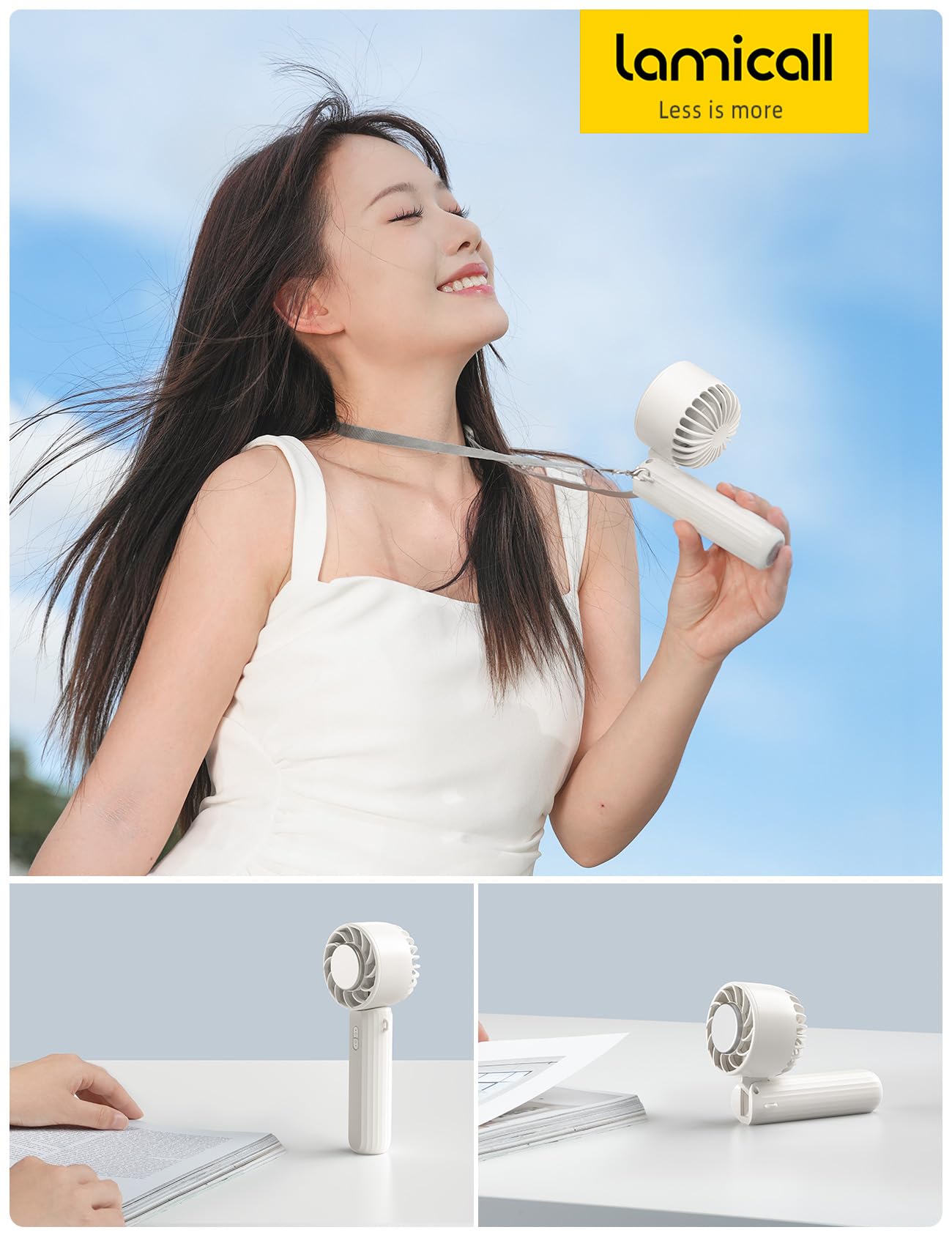Lamicall Frozen Pad Handheld Fan, Cooling Plate Portable Fan - Refrigerating Freezer Pad, 5s Instant Cooling to 10°C Ice Cool, Mini Air Conditioner with 3 Speeds, Desk Table with Lanyard, Mom Gift 🍁 All In One Marketplace Canada