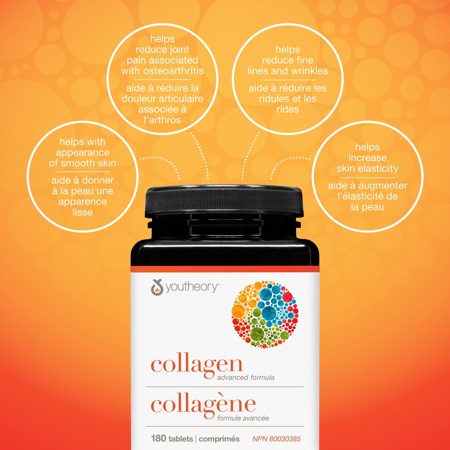 Youtheory Collagen Advanced Formula with Vitamin C, Hydrolyzed Formula for Optimal Absorption, Skin, Hair, Nails and Joint Support 180 Count 🍁 All In One Marketplace Canada