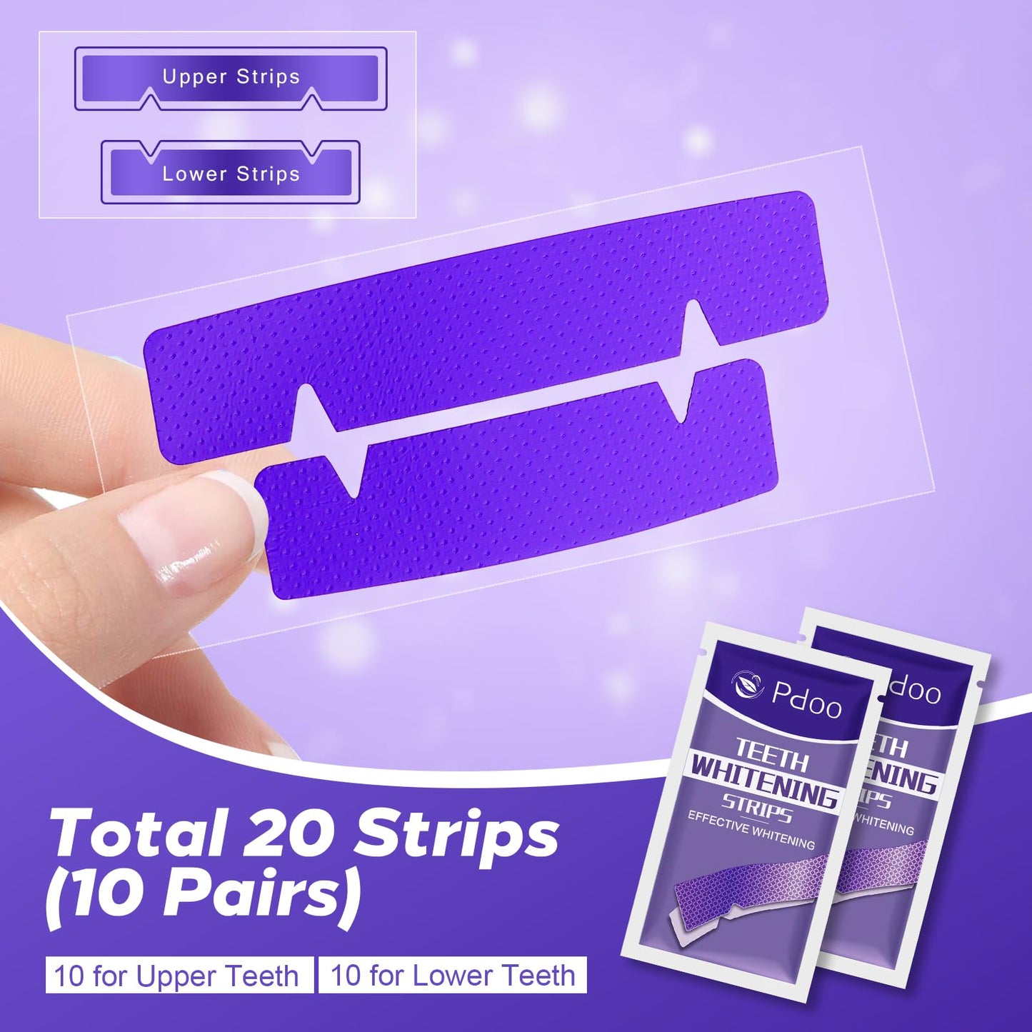 Purple Teeth Whitening Strip 20 Non-Slip Strips - Whitening for Teeth Sensitive, Professional Teeth Whitening Strips, Fast Remove Smoking, Coffee, Wine Stains, Teeth Whitening Kit Pack 🍁 All In One Marketplace Canada