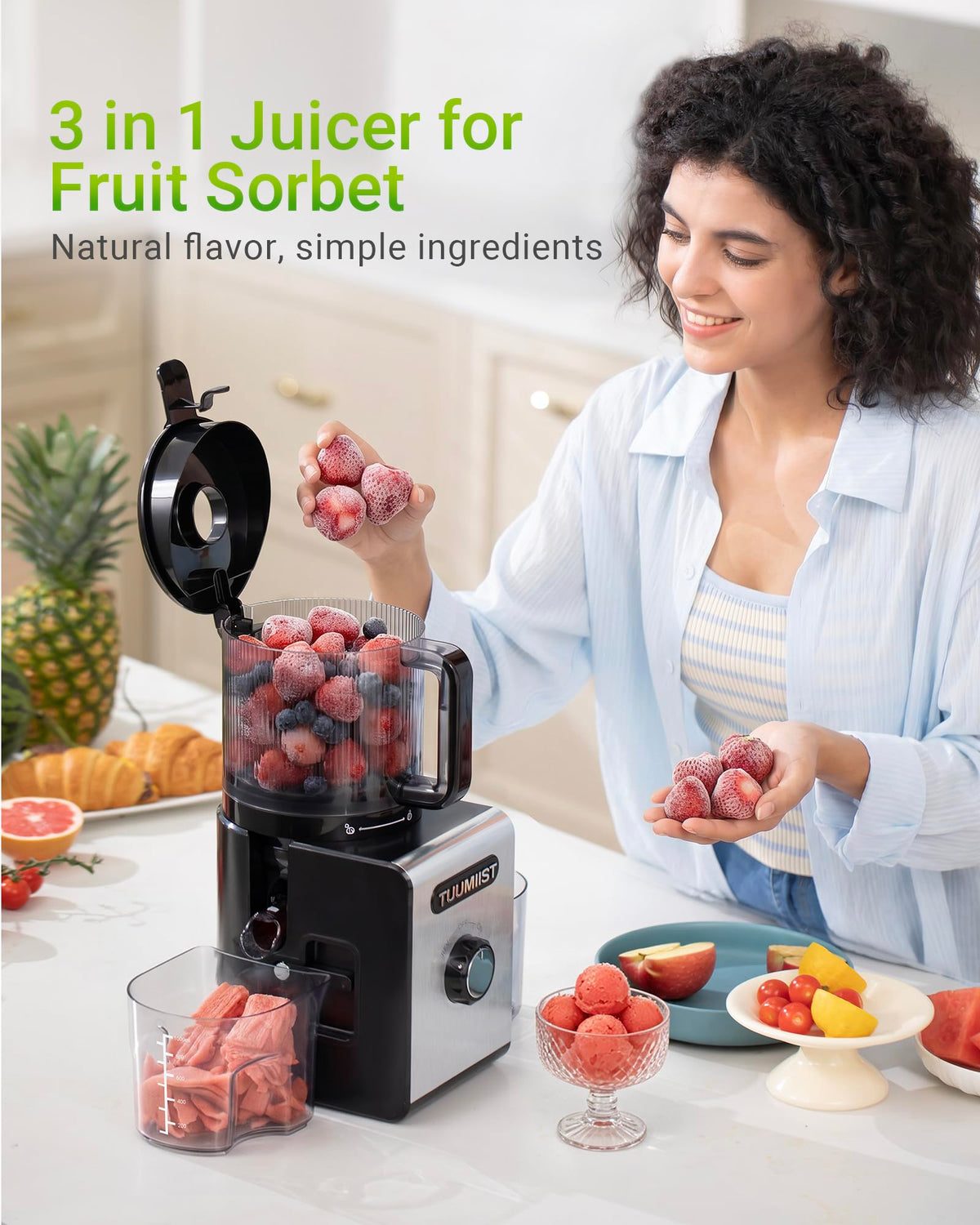 Juicer Machine, 6.5" Large Feed Chute Cold Press Juicer with 350W, Slow Masticating Juicer for Whole Vegetables & Fruits, High Juice Yield, Easy to Clean, Black 🍁 All In One Marketplace Canada
