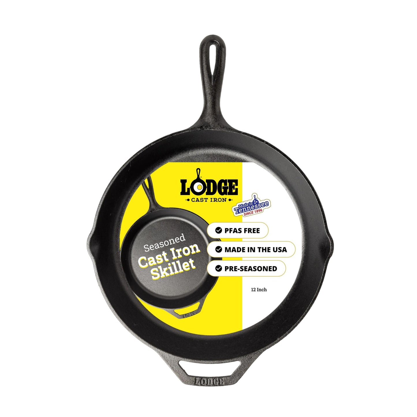 LODGE MFG L10SK3 Lodge Logic, 12" Diameter, 2" Deep, Pre-Seasoned Cast Iron Skillet, black 🍁 All In One Marketplace Canada