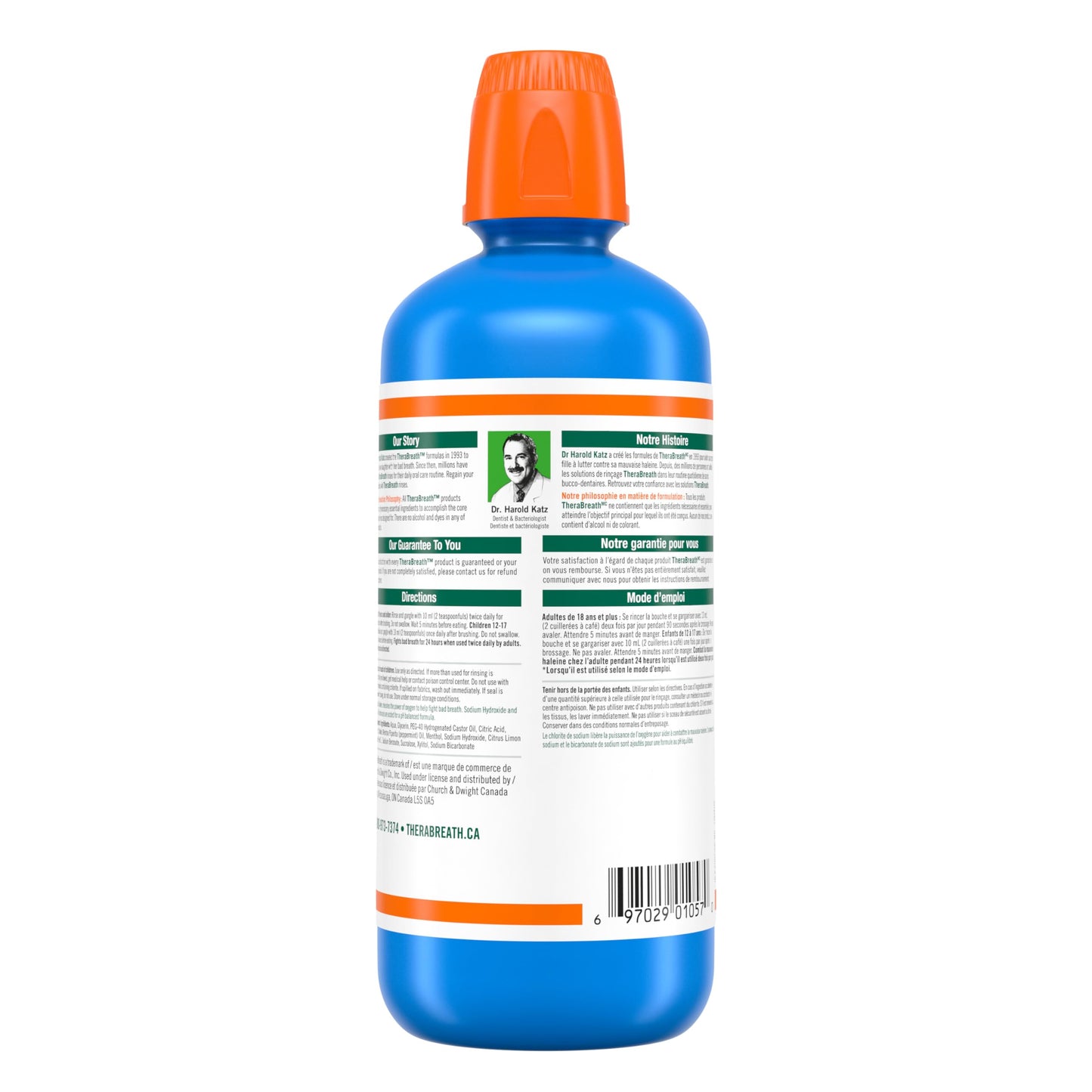 TheraBreath Fresh Breath Oral Rinse, Value Size, Clinically Shown to Fight Bad Breath for 12 Hours, Alcohol-Free & Dye-Free Mouthwash, Certified Vegan, Halal, Kosher & Gluten-Free, Icy Mint, 1L (Pack of 1) 🍁 All In One Marketplace Canada