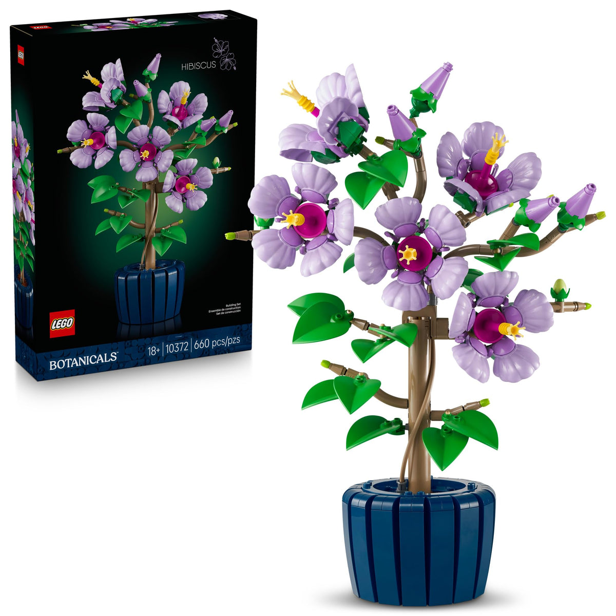 LEGO Botanicals Hibiscus Flower Building Set - Artificial Plant & Flower Building Blocks for Women & Men, Ages 18+ - Home, Office Decor Gift Idea - 10372 🍁 All In One Marketplace Canada
