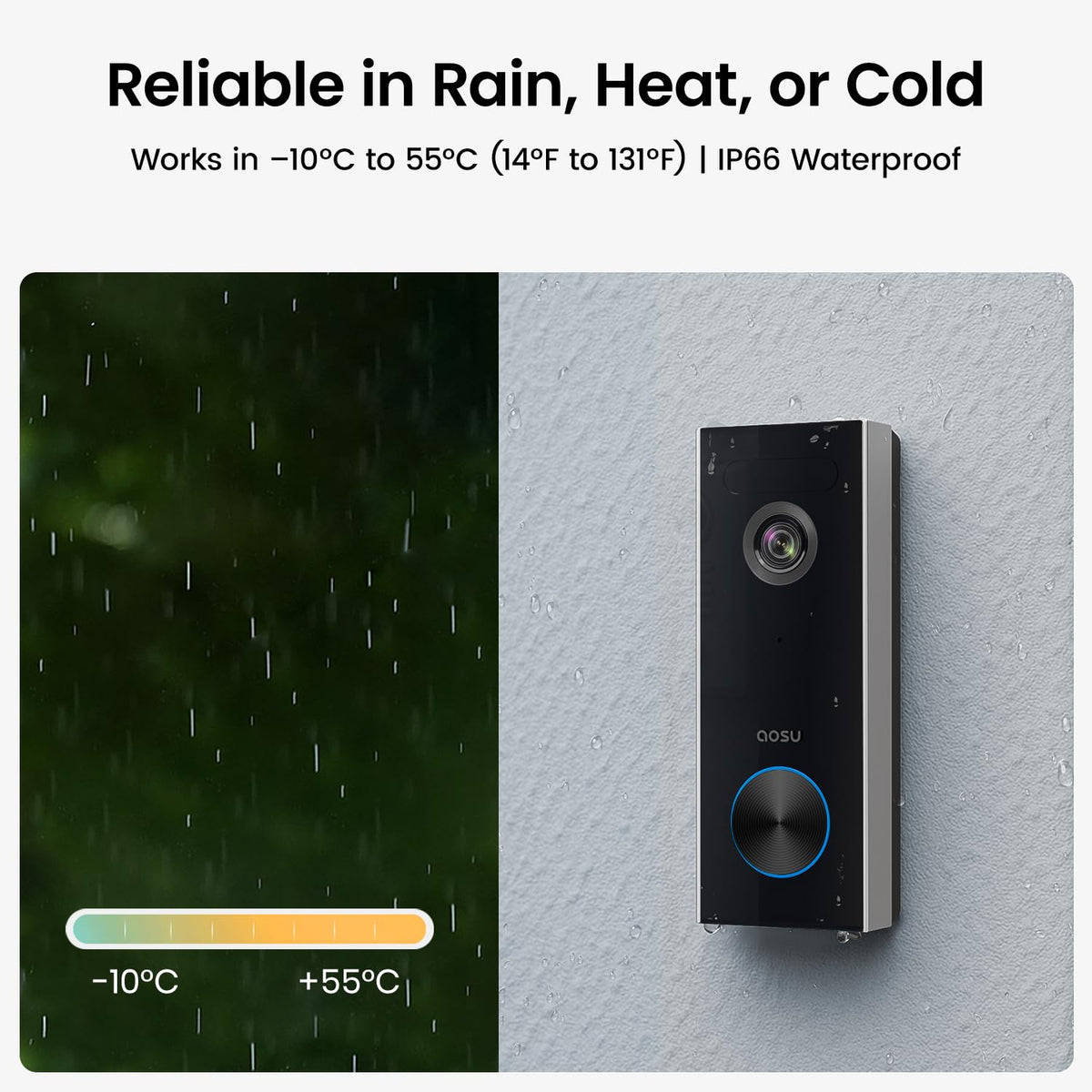 AOSU Doorbell Camera Wireless Outdoor, Battery-Powered Video Doorbell with Chime, 2K Resolution, Save Locally or to The Cloud, 2.4GHz WiFi, 180-Day Battery Life, Work with Alexa & Google Assistant 🍁 All In One Marketplace Canada