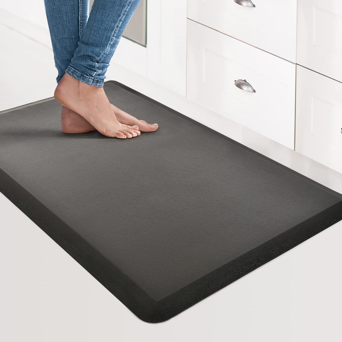 Art3d Anti Fatigue Mat - 1/2 Inch Cushioned Kitchen Mat - Non Slip Foam Comfort Cushion for Standing Desk, Office or Garage Floor (17.3"x28", Black) 🍁 All In One Marketplace Canada