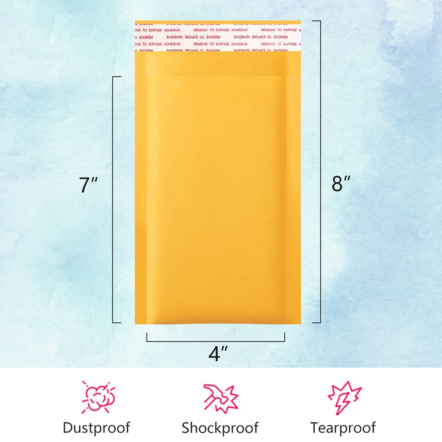 UCGOU Kraft Bubble Mailers 4x8 Inch 50 Pack Usable Size 4x7 Inch Yellow Padded Envelopes #000 Small Business Mailing Package Self Sealing Tear Resistant Boutique Bulk Mail Shipping Bags Bubble Mailers 🍁 All In One Marketplace Canada