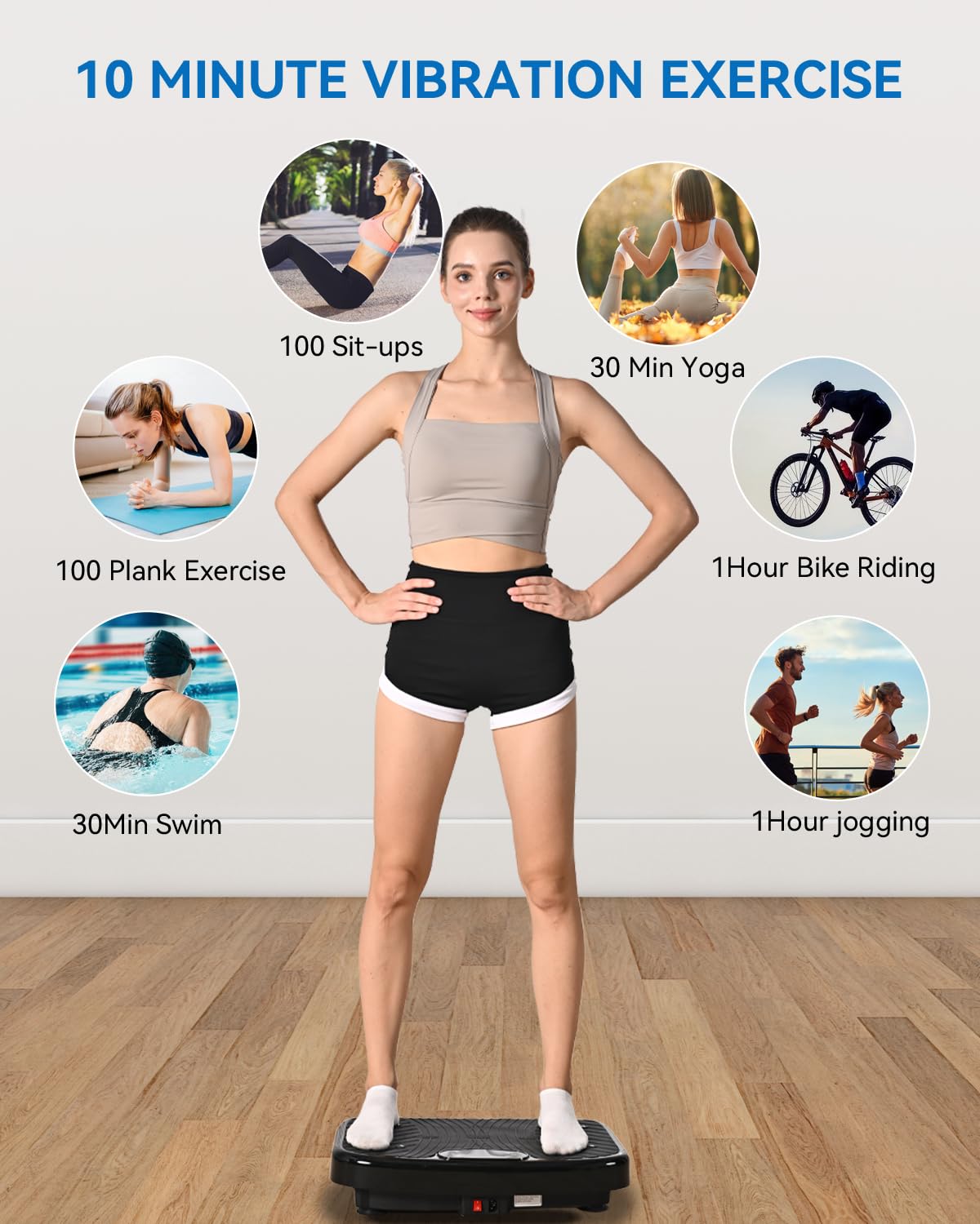 GDCOO Vibration Plate Exercise Machine, Vibrating Plate for Lymphatic Drainage, Vibrating Platform with 200 Adjustable Speeds, Fitness & Weight Loss Vibration Plate, 450 Lbs Max Capacity (Matte Black) 🍁 All In One Marketplace Canada