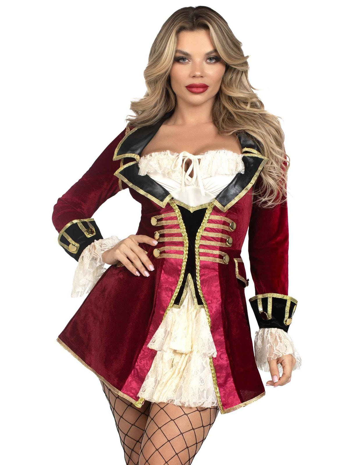 Leg Avenue womens Captivating Captain Halloween Pirate Costume, Multicolor, Large