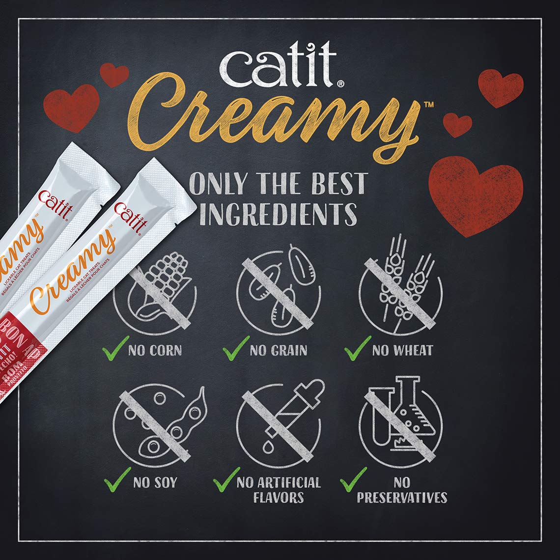 Catit Creamy Cat Treats Lickable, Chicken & Liver Flavor, 50 tubes, Mega Pack, Hand-Fed Lickable Cat Treats, Healthy & Hydrating, Made With Fresh Ingredients, Gaterie Pour Chat 🍁 All In One Marketplace Canada