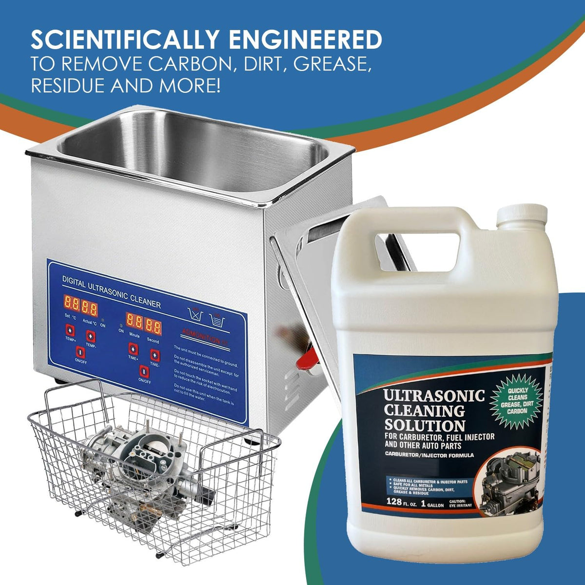 Ultrasonic Cleaner Solution for Carburetors and Engine Parts, Ultrasonic Cleaning Solution and Washing Compound for Ultrasonic and Immersion Washers - Concentrated (1 Gallon) 🍁 All In One Marketplace Canada