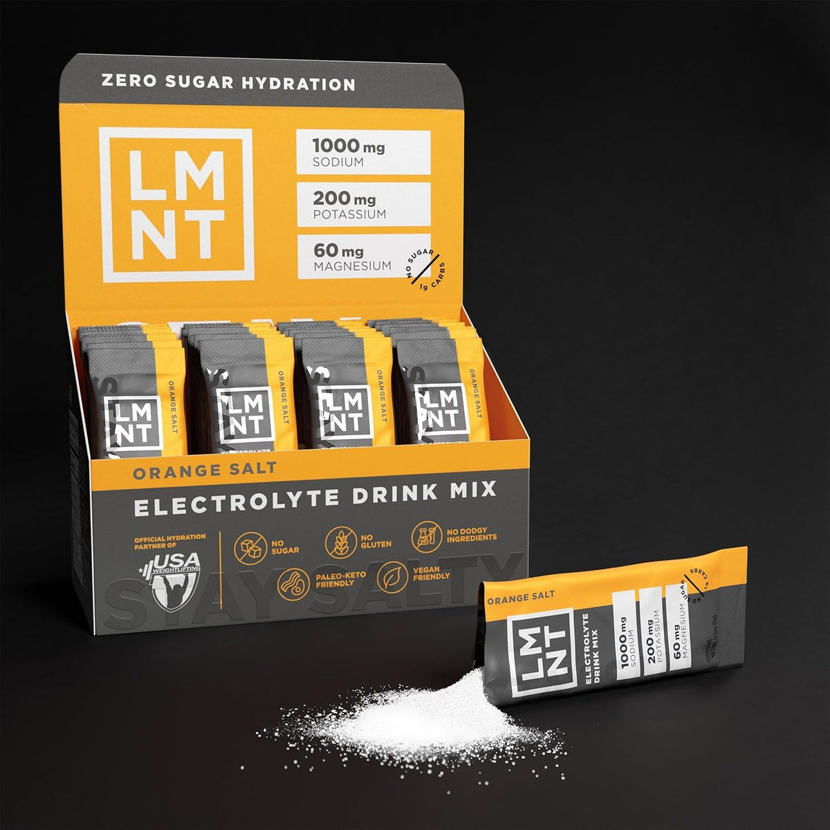 LMNT Electrolyte Drink Mix | Hydration Powder | Keto & Paleo | No Sugar, No Artificial Ingredients | 30 Stick Packs (Orange Salt) 🍁 All In One Marketplace Canada