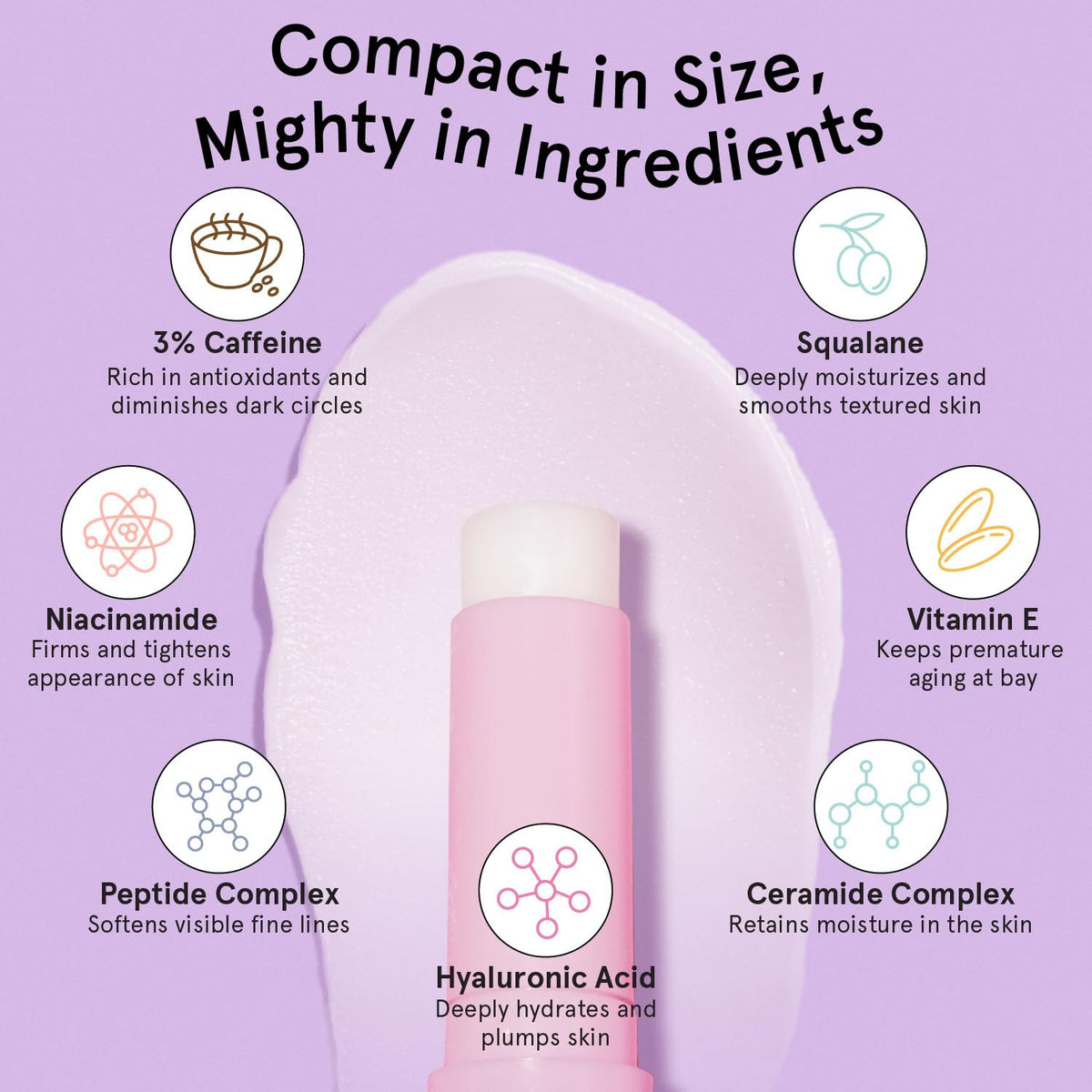 grace & stella Under Eye Brightener Balm Stick - Travel Essentials - Caffeine Eye Cream for Dark Circles, Puffiness, Wrinkles - Vegan Moisturizer Stick with Niacinamide, Hyaluronic Acid (0.13oz/3.5g) 🍁 All In One Marketplace Canada
