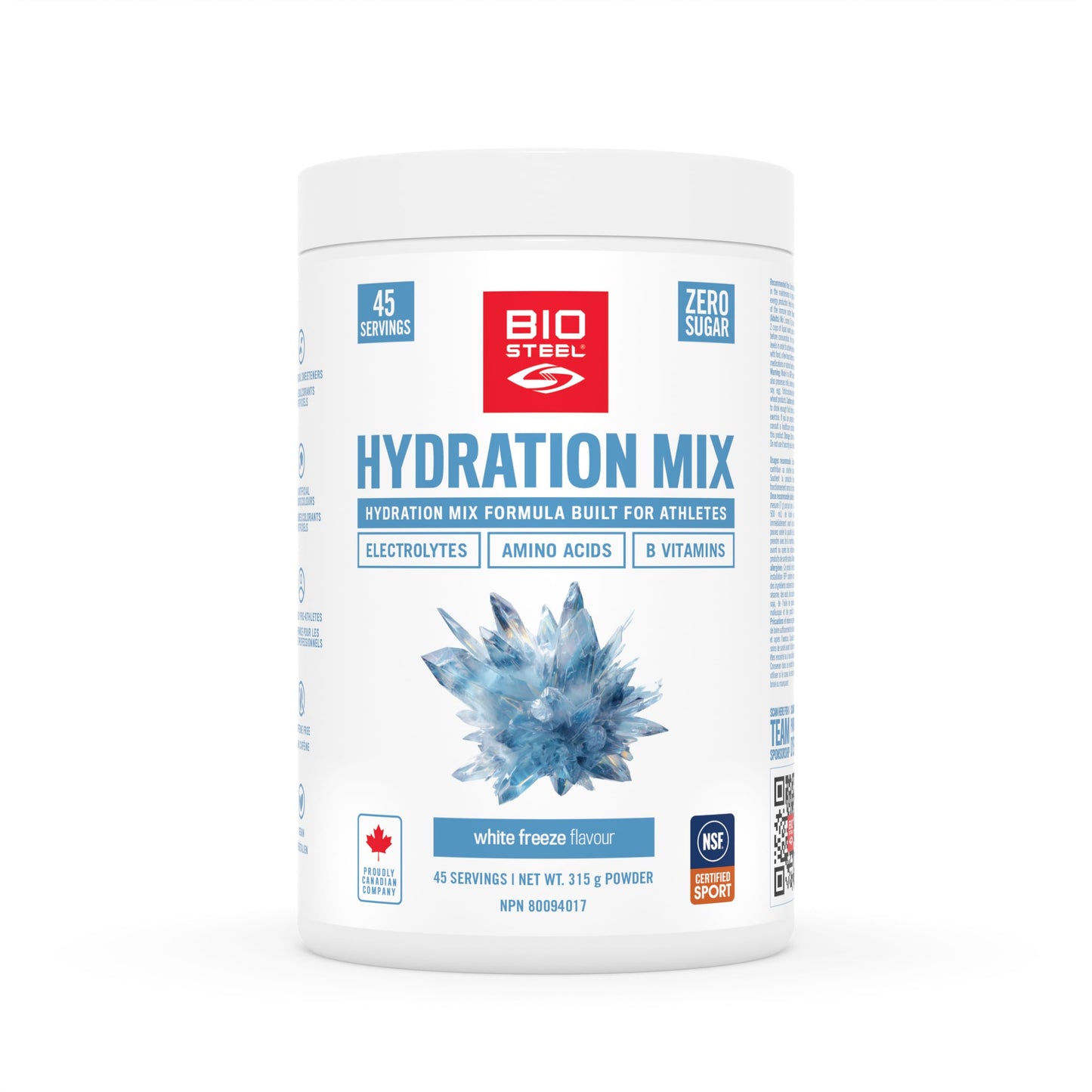 BioSteel Electrolyte Hydration Mix, White Freeze, 45 Servings 🍁 All In One Marketplace Canada