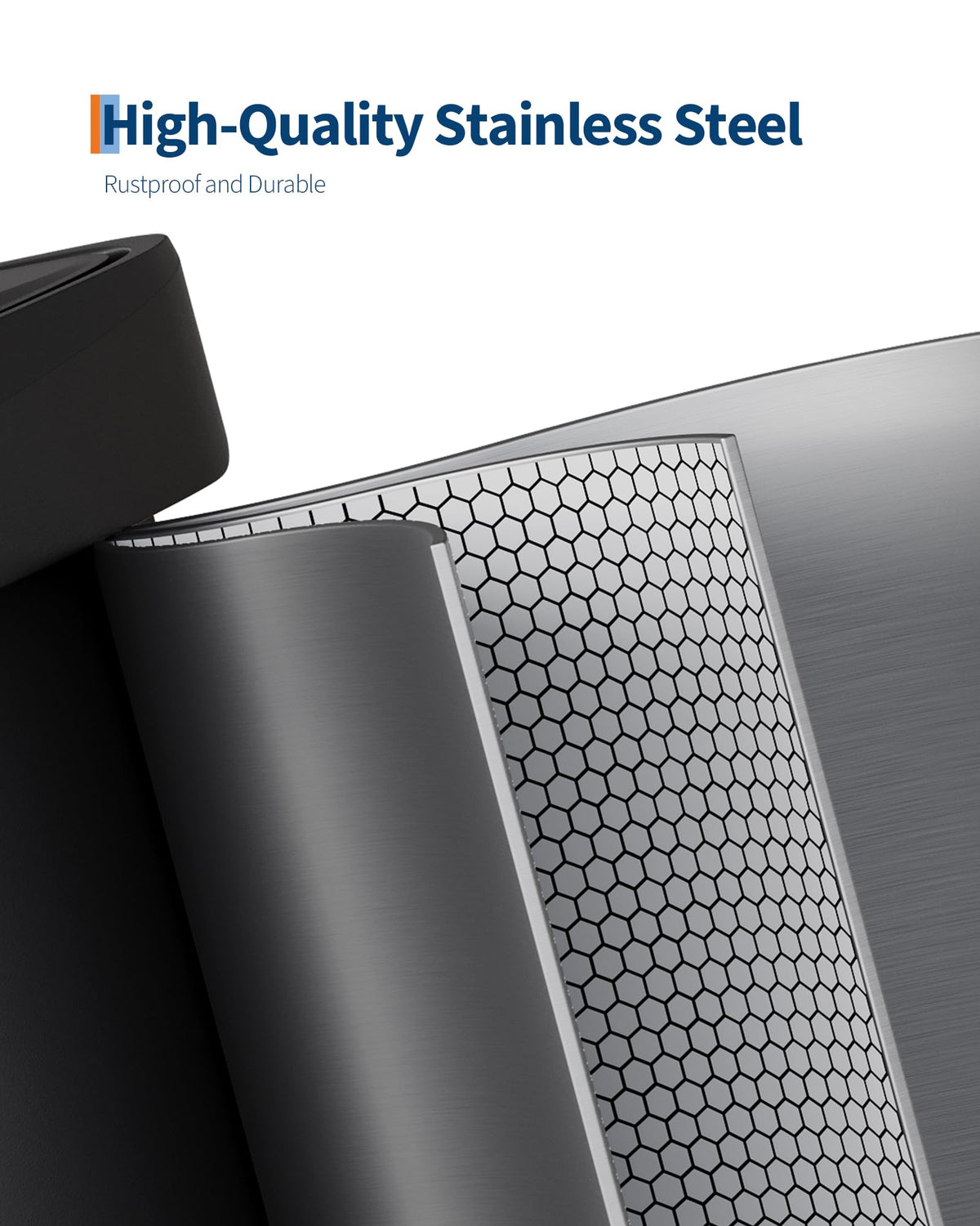 Garvee 13 gal / 50 L Stainless Steel Trash Can with Lid, Large Garbage Can for Kitchen, Rustproof Step-on Kitchen Metal Trash Bin with Liner Rim, Rear Handle, Soft Close Plastic Lid, Silver 🍁 All In One Marketplace Canada