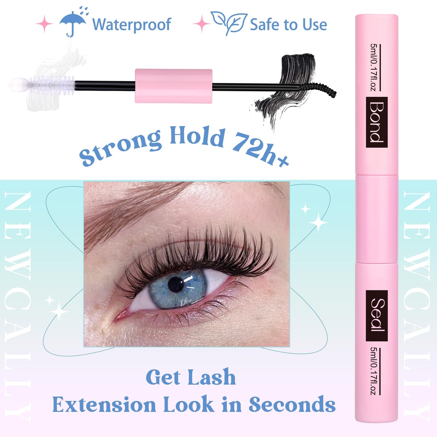 Lash Clusters Kit Wispy Natural Cluster Eyelash Extension Kit DIY Lash Extension Kit C Curl 10-16MM Eyelash Clusters Volume Individual Lashes Kit by Newcally 🍁 All In One Marketplace Canada