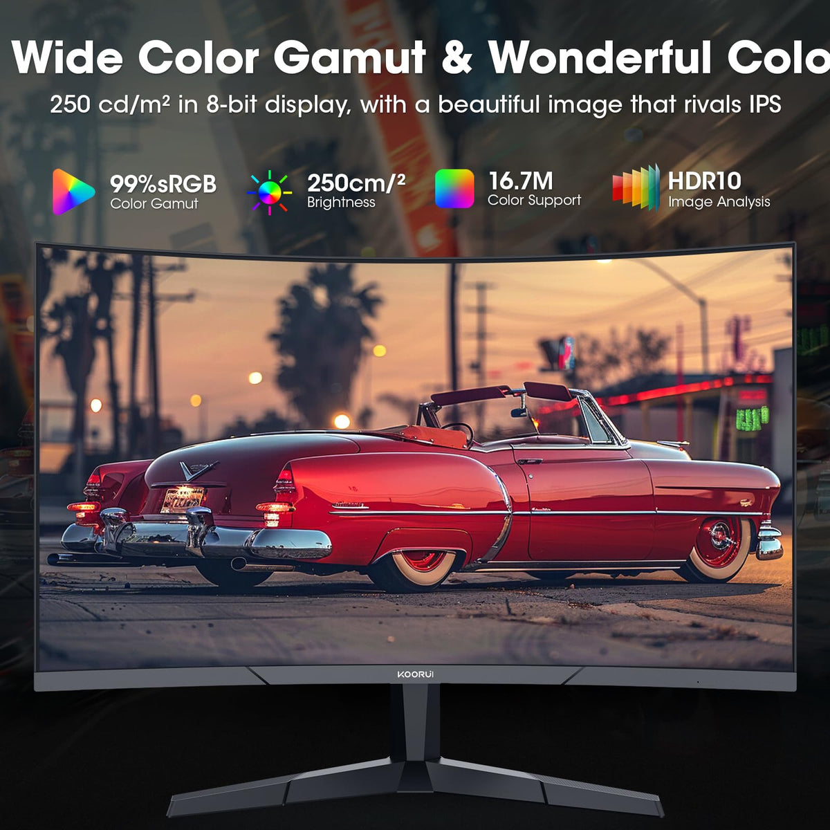 KOORUI 24 Inch Curved Gaming Monitor, 180Hz 1080P 1500R, Adaptive Sync, HDR 🍁 All In One Marketplace Canada
