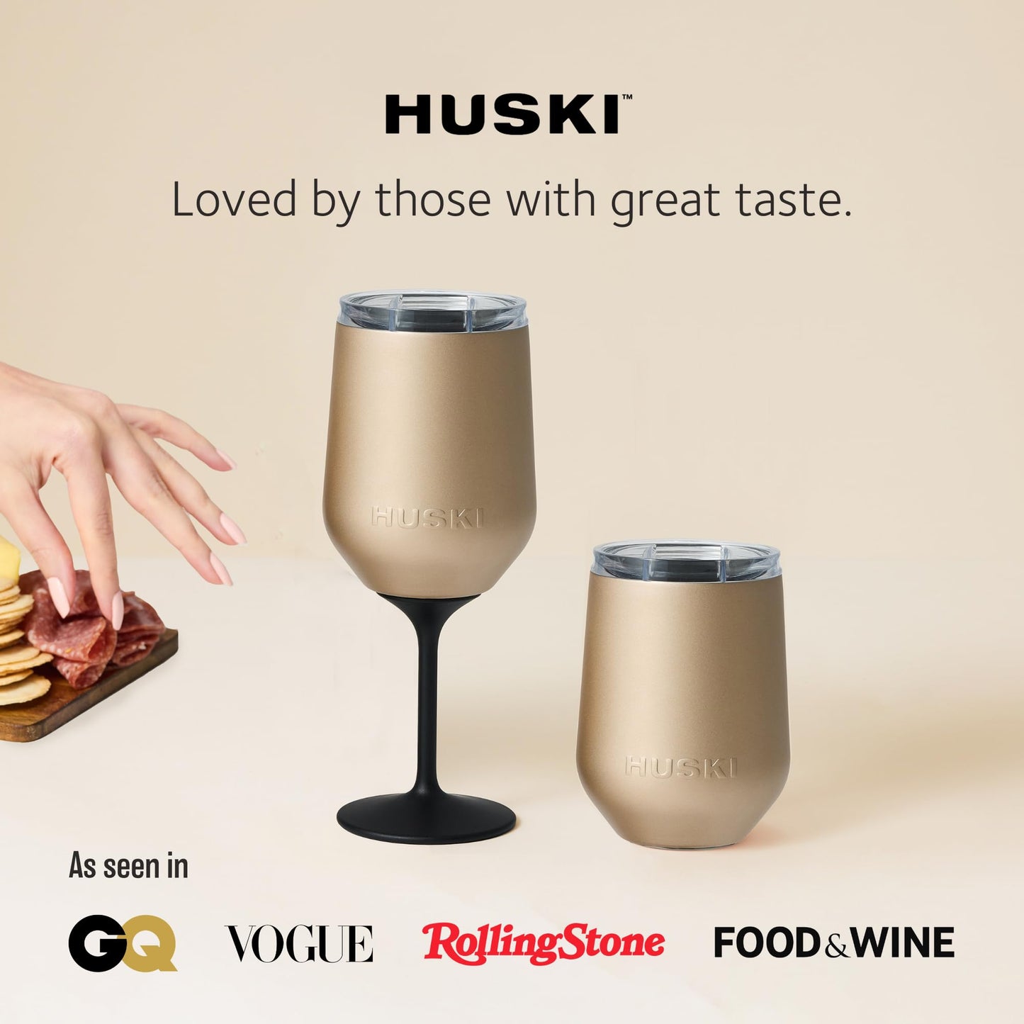 Huski Wine Tumbler 2.0 | New | Award-Winning Design with Detachable Stem | Premium Stainless Steel Wine Glass with Lid | Triple Insulated Tumbler | 355ml Capacity | Great Gift (Powder Pink) 🍁 All In One Marketplace Canada