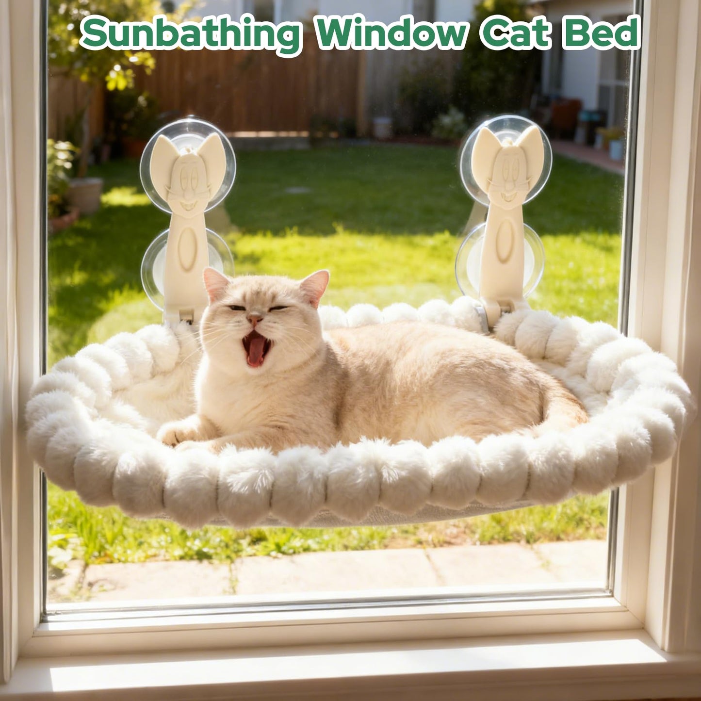 Ceecysaa Cat Window Perch, Cat Hammock Cordless Window Bed with Easy Assembly Strong Metal Frame and Removable Soft Cover, 4 Strong Suction Cups Soft Cover Foldable Cats Shelf Seat for Indoor Cats 🍁 All In One Marketplace Canada