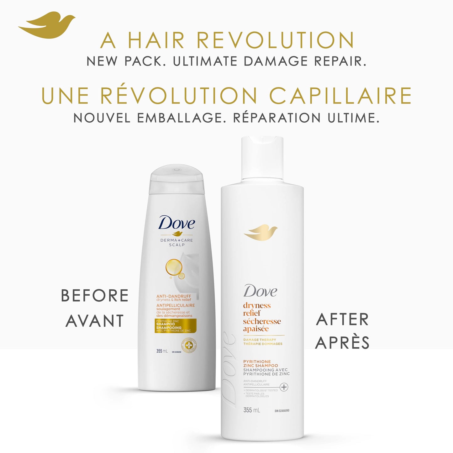 Dove Dryness Relief Damage Therapy Shampoo & Conditioner, 355mL, 4-Pack 🍁 All In One Marketplace Canada