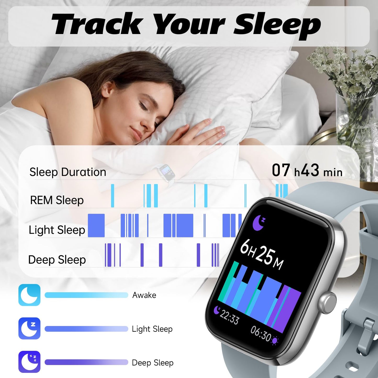 Smart Watch for Men Women with Bluetooth Call, Alexa Built-in, Heart Rate & Sleep Monitor, 1.83" DIY Dial Fitness Watch with 100+ Sport Modes, IP68 Waterproof, Compatible with Android iOS 🍁 All In One Marketplace Canada