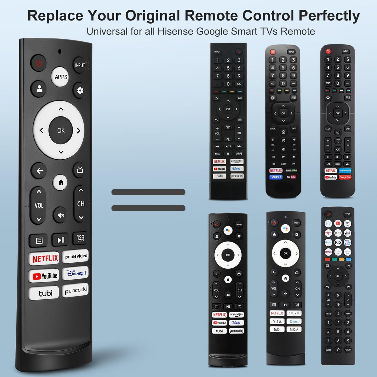 Universal Replacement Remote Control for All Hisense Smart Google TVs Compatible with UHD 4K LED HD ULED-No Setup Needed Programming 🍁 All In One Marketplace Canada