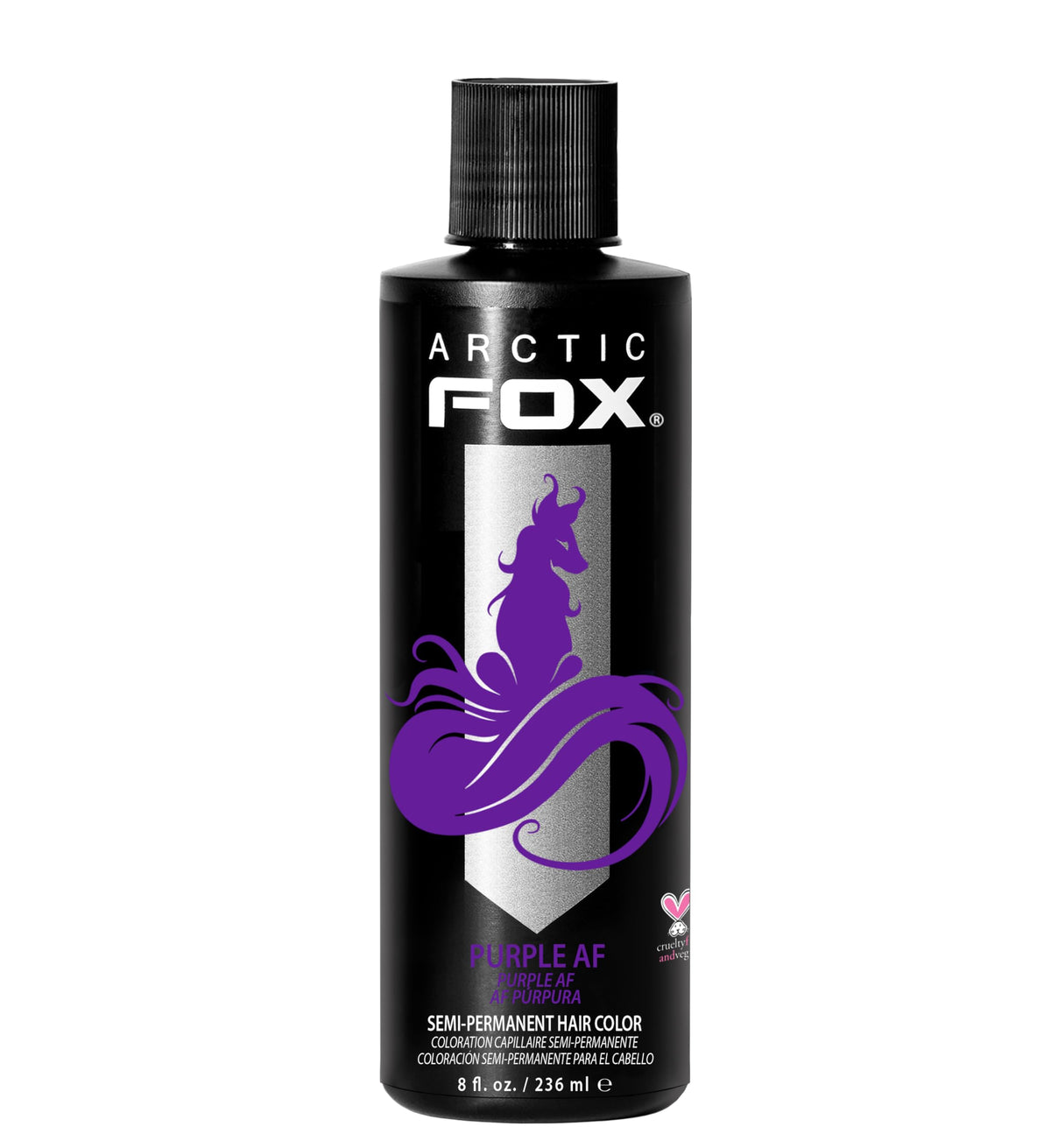 ARCTIC FOX CRUELTY FREE 100% VEGAN SEMI PERMANENT HAIR COLOUR DYE (236 ml, PURPLE AF) 🍁 All In One Marketplace Canada