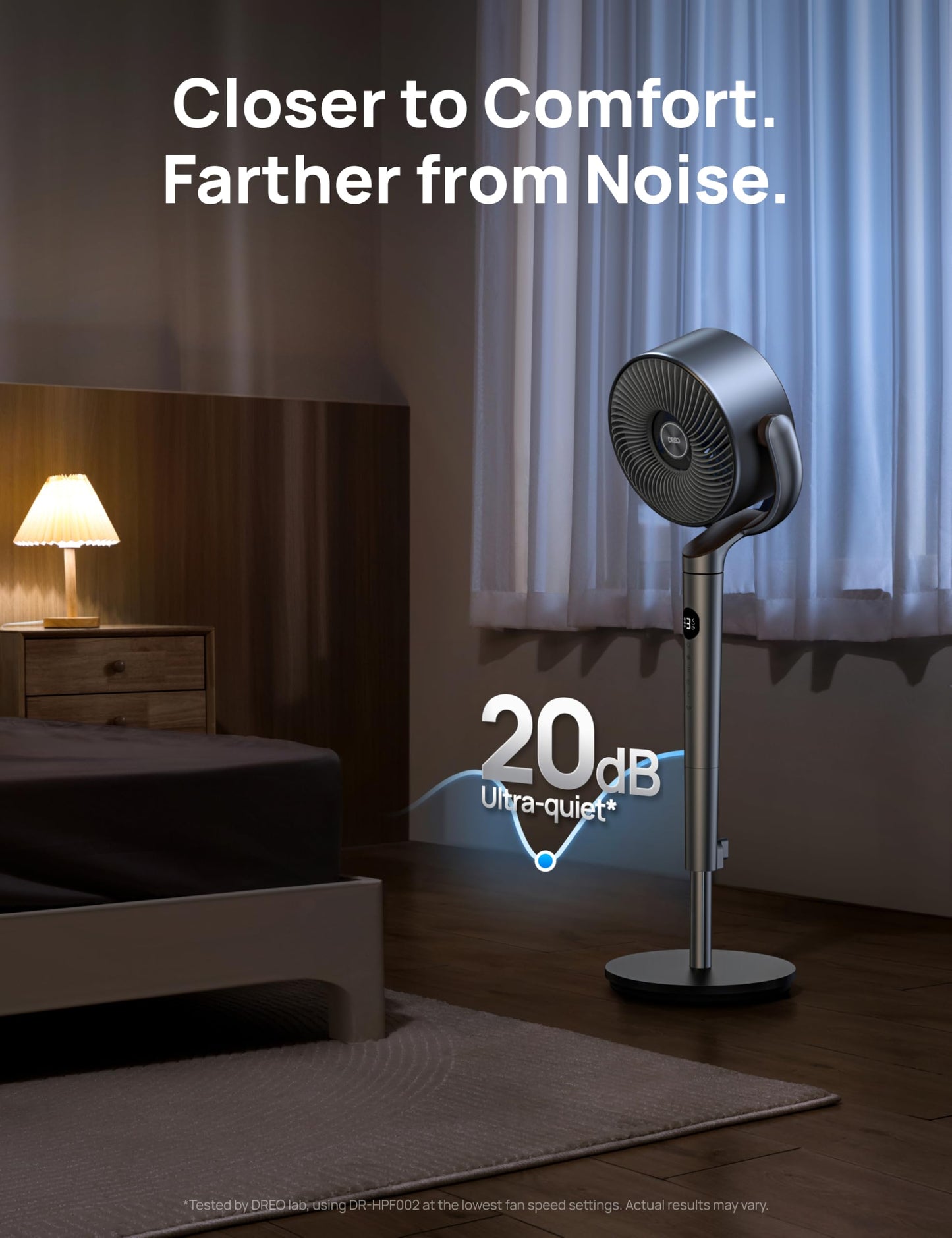 DREO Fan for Bedroom, 120°+120°Omni-directional Oscillating Fan, 90ft, DC Motor, 20 dB Quiet Standing Pedestal Fans, 8 Speeds, 3 Modes Circulator with Remote, 35-40" Adjustable Height, 8H Timer 🍁 All In One Marketplace Canada