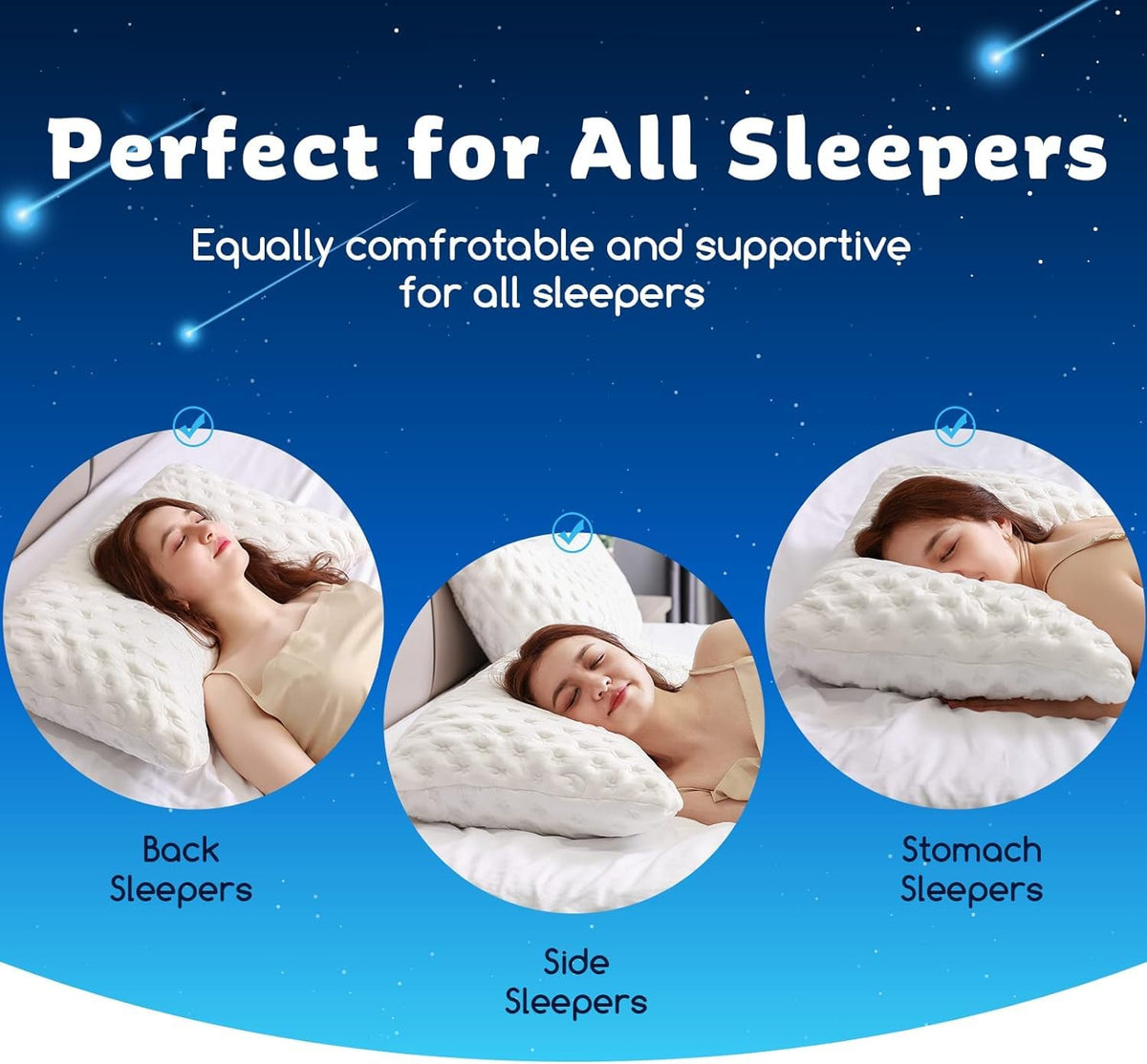 Cooling Side Sleeper Pillow for Neck and Shoulder, Luxury Shredded Memory Foam Curved Bed Pillows for Sleeping Set of 1- Adjustable Queen Size- Washable Cover Crescent White 🍁 All In One Marketplace Canada