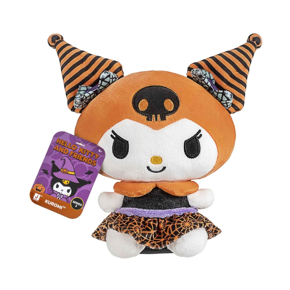 Hello Kitty® and Friends, 8-Inch Kuromi™ Halloween Plush with a Pumpkin Hood - Officially Licensed Sanrio® Product from Jazwares - Ages 6+