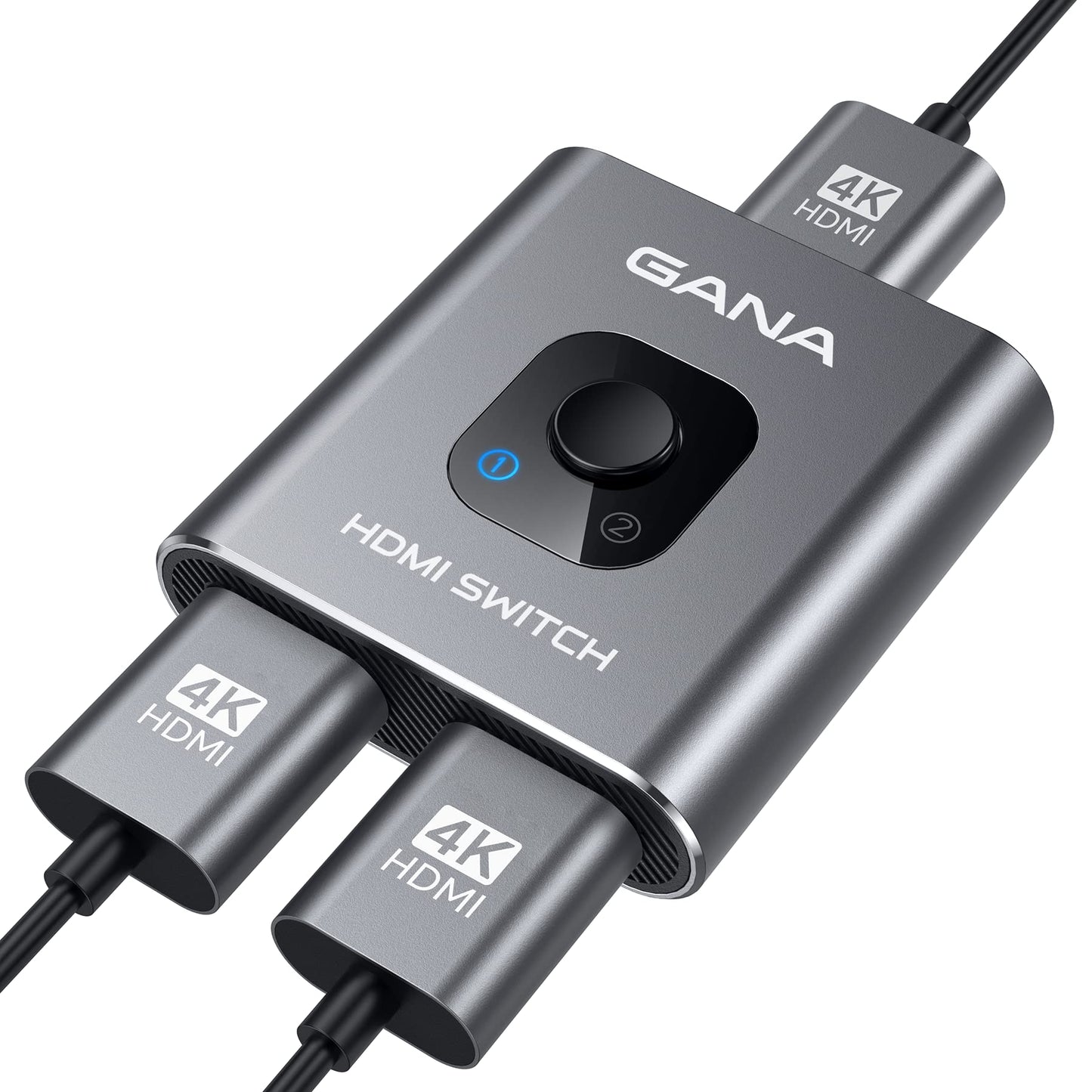 HDMI Switch 4K HDMI Splitter - Gana Prime Aluminum Bi-Directional HDMI Switcher 1 in 2 Out (Single Display) or 2 Input 1 Output, Supports 4K 3D HD 1080P for Xbox PS4 Roku HDTV etc. （Grey… 🍁 All In One Marketplace Canada