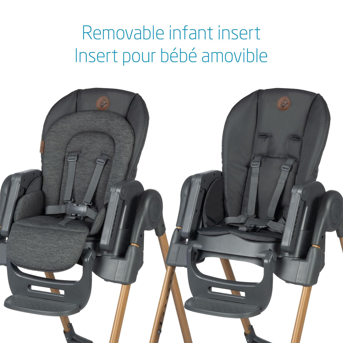 Maxi-Cosi Minla 6-in-1 High Chair, convertible, from birth, detachable kitchen booster seat, compact fold, easy to clean, Classic Graphite 🍁 All In One Marketplace Canada