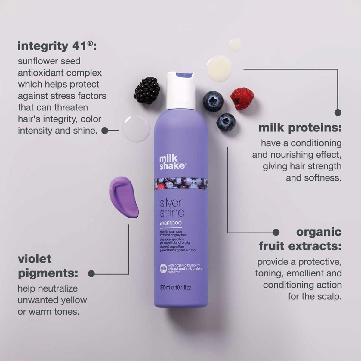 milk_shake Silver Shine Purple Shampoo for Blonde Hair - Blonde Toner for Brassy Hair 100% SLES-Free | 10.1 Fl Oz (300 ml) 🍁 All In One Marketplace Canada