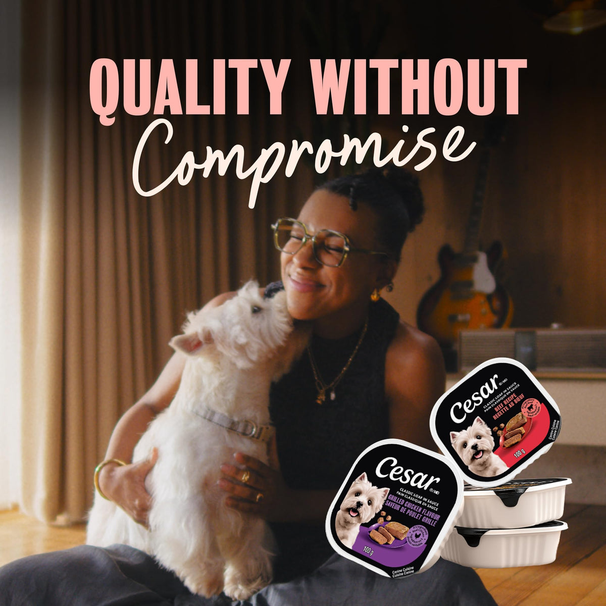 CESAR Classic Loaf in Sauce Adult Wet Dog Food Variety Pack, with 8 Grilled Chicken Flavour, 8 NY Strip Flavour & 8 Lamb Recipe, 24x100g Trays 🍁 All In One Marketplace Canada
