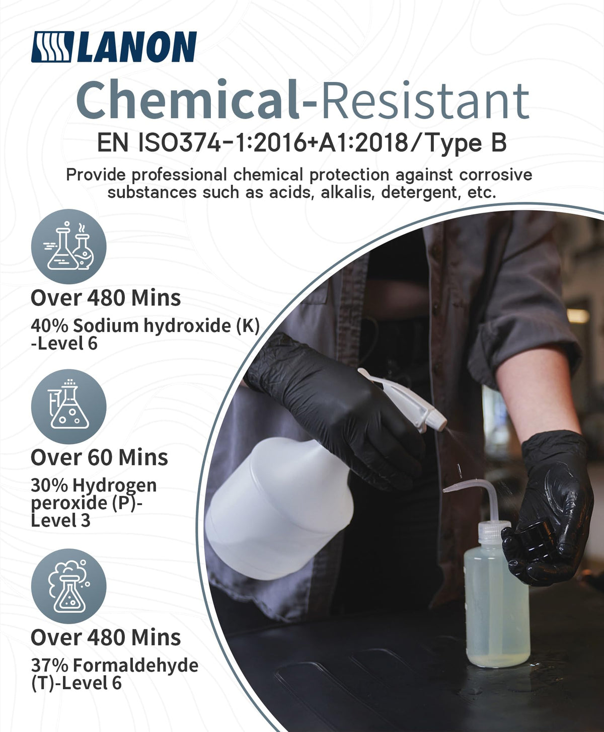 LANON Food Safe Disposable Black Nitrile Gloves, Latex-Free, Powder-Free, Silicone-Free, Textured Fingertips, Cooking, Large 🍁 All In One Marketplace Canada
