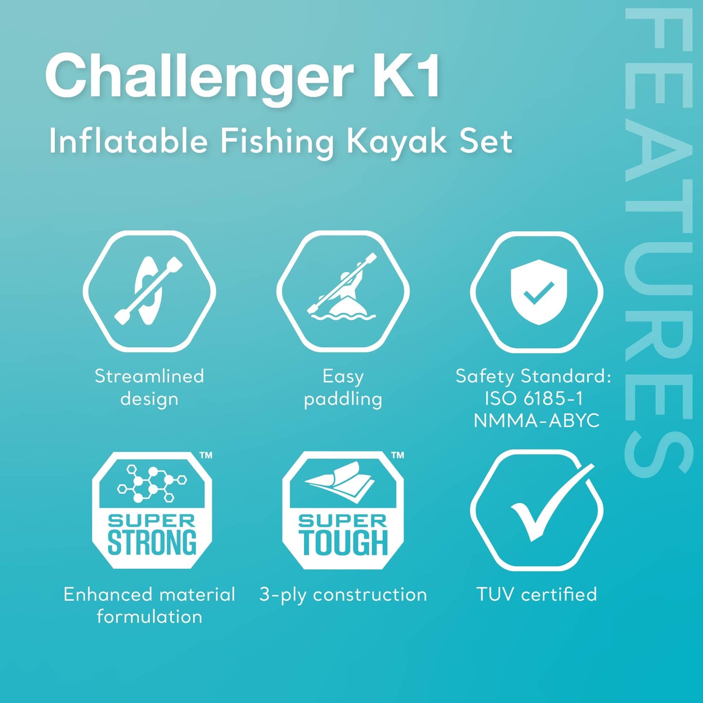 INTEX 68305EP Challenger K1 Inflatable Kayak Set: Includes Deluxe 86in Aluminum Oar and High-Output Pump – Adjustable Seat with Backrest – Removable Skeg – 1-Person – 220lb Weight Capacity 🍁 All In One Marketplace Canada