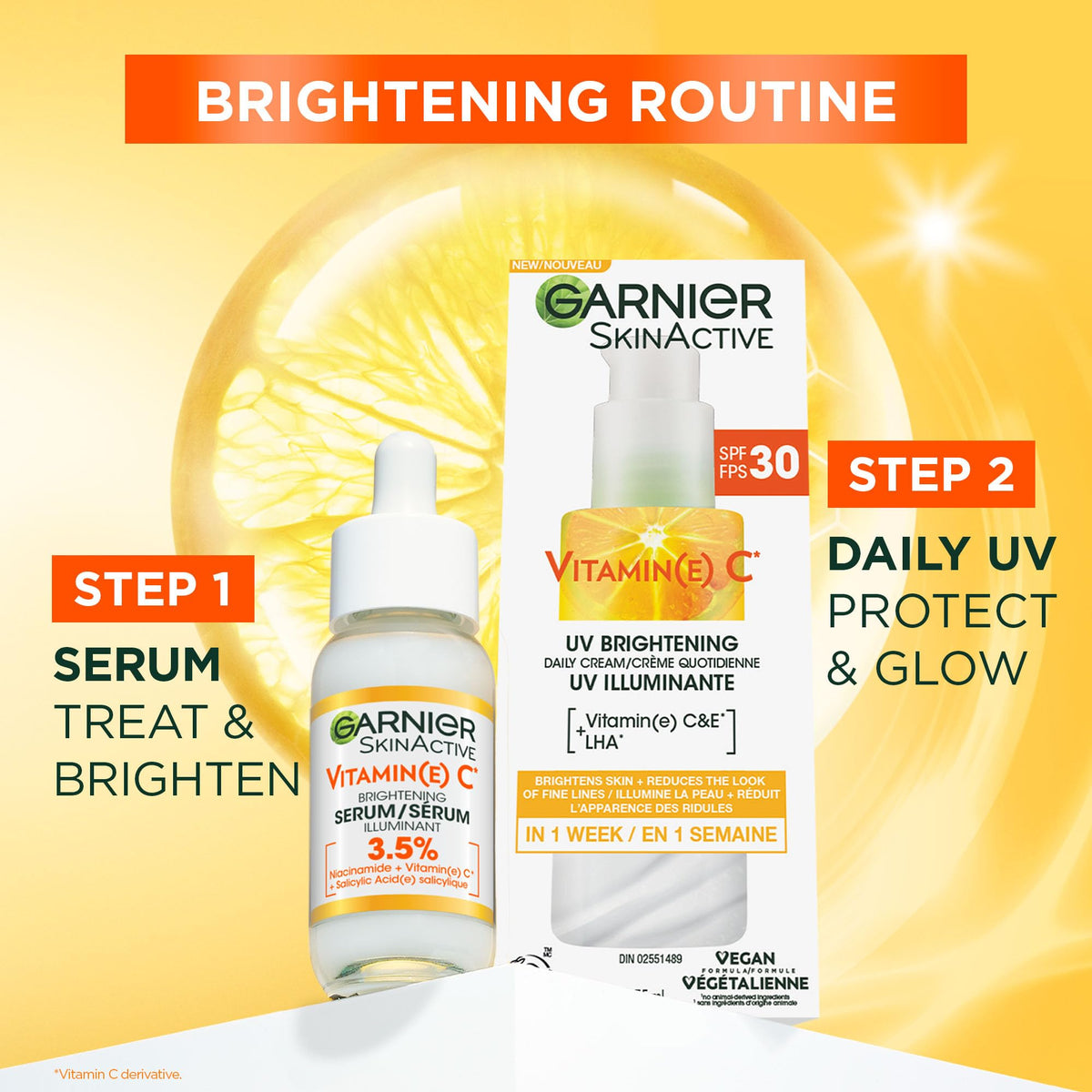 Garnier Face Sunscreen SkinActive Vitamin C UV Brightening Daily Cream SPF 30, Brightening & Protection, Lightweight Moisturizer, UV Defense with Vitamin C, 75ml 🍁 All In One Marketplace Canada