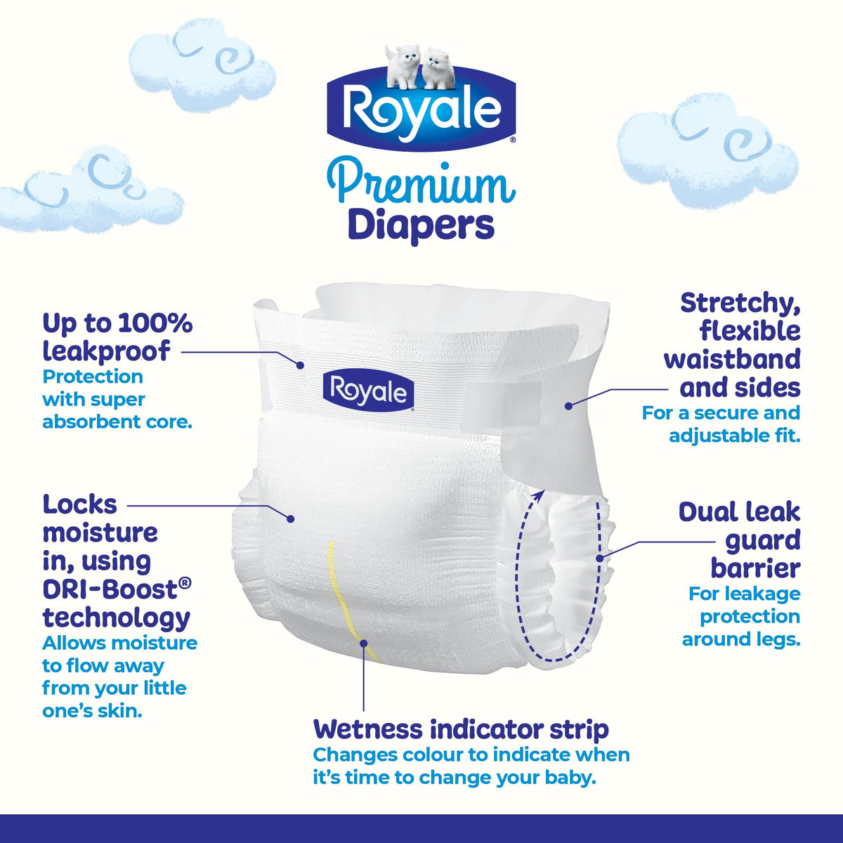 Royale Premium Diapers, Size 3 (16-28 lb), 168 Count, Disposable Baby Diapers (Packaging may vary) 🍁 All In One Marketplace Canada