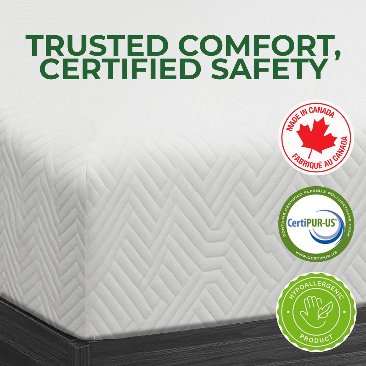 ViscoLogic Twin Mattress Made In Canada Reversible Cool Resilience Foam Perfect for Bunk Bed &Trundle Bed, Pressure Relief, Medium Firm CertiPUR-US® Certified Eco-Friendly Foam Mattress, Single 5 Inch 🍁 All In One Marketplace Canada